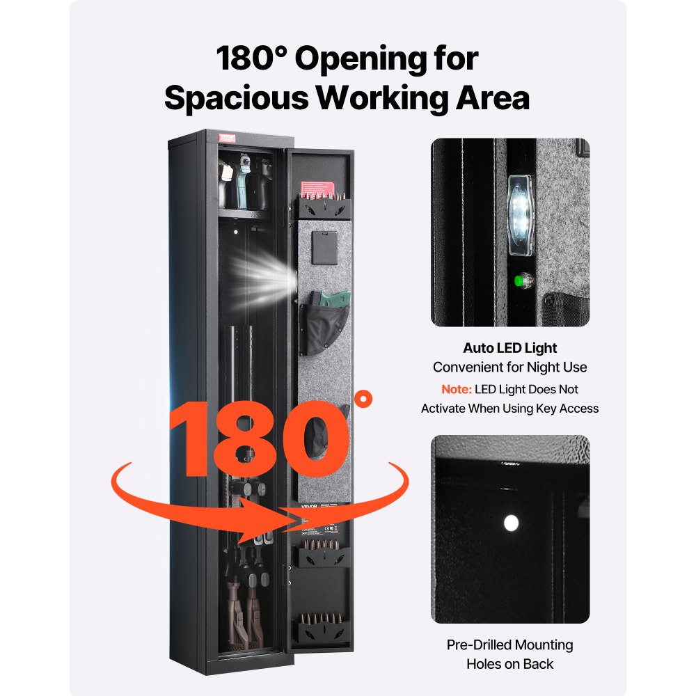 VEVOR Gun Safe, βαρέως τύπου ψυχρής έλασης ατσάλινο πυρίμαχο θάλαμο τυφεκίων με ψηφιακό πληκτρολόγιο και κλειδί, μεγάλο μακρύ θάλαμο όπλου με γεμιστήρα και φωτισμό LED, ρυθμιζόμενες βάσεις για τυφέκια, πιστόλια, κυνηγετικό όπλο VEVOR Gun Safe, βαρέως τύπου ψυχρής έλασης ατσάλινο πυρίμαχο θάλαμο τυφεκίων με ψηφιακό πληκτρολόγιο και κλειδί, μεγάλο μακρύ θάλαμο όπλου με γεμιστήρα και φωτισμό LED, ρυθμιζόμενες βάσεις για τυφέκια, πιστόλια, κυνηγετικό όπλο