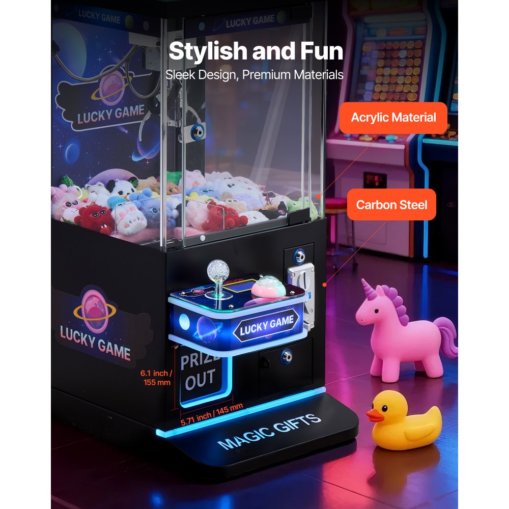 Μηχανή γερανού VEVOR με νύχια, μεσαίου μεγέθους μηχανή παιχνιδιών arcade με νύχι + λαβή διπλής στρώσης, φως & ήχος, παιχνίδι καραμελών, λαβή καραμελών, διανομέας βραβείων, για επαγγελματικό οικιακό κινηματογράφο, μαύρο μωβ Μηχανή γερανού VEVOR με νύχια, μεσαίου μεγέθους μηχανή παιχνιδιών arcade με νύχι + λαβή διπλής στρώσης, φως & ήχος, παιχνίδι καραμελών, λαβή καραμελών, διανομέας βραβείων, για επαγγελματικό οικιακό κινηματογράφο, μαύρο μωβ