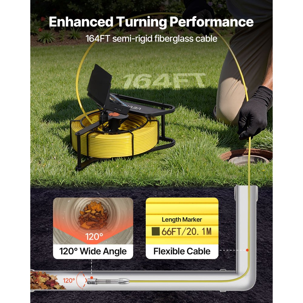 Κάμερα αποχέτευσης VEVOR, κάμερα επιθεώρησης αποχέτευσης 50 μέτρων, αδιάβροχες κάμερες υδραυλικών Snake με φώτα IP68 - 6 ρυθμιζόμενα LED, μπαταρία 4500mAh και κάρτα 16GB για σωλήνες αποχέτευσης Κάμερα αποχέτευσης VEVOR, κάμερα επιθεώρησης αποχέτευσης 50 μέτρων, αδιάβροχες κάμερες υδραυλικών Snake με φώτα IP68 - 6 ρυθμιζόμενα LED, μπαταρία 4500mAh και κάρτα 16GB για σωλήνες αποχέτευσης