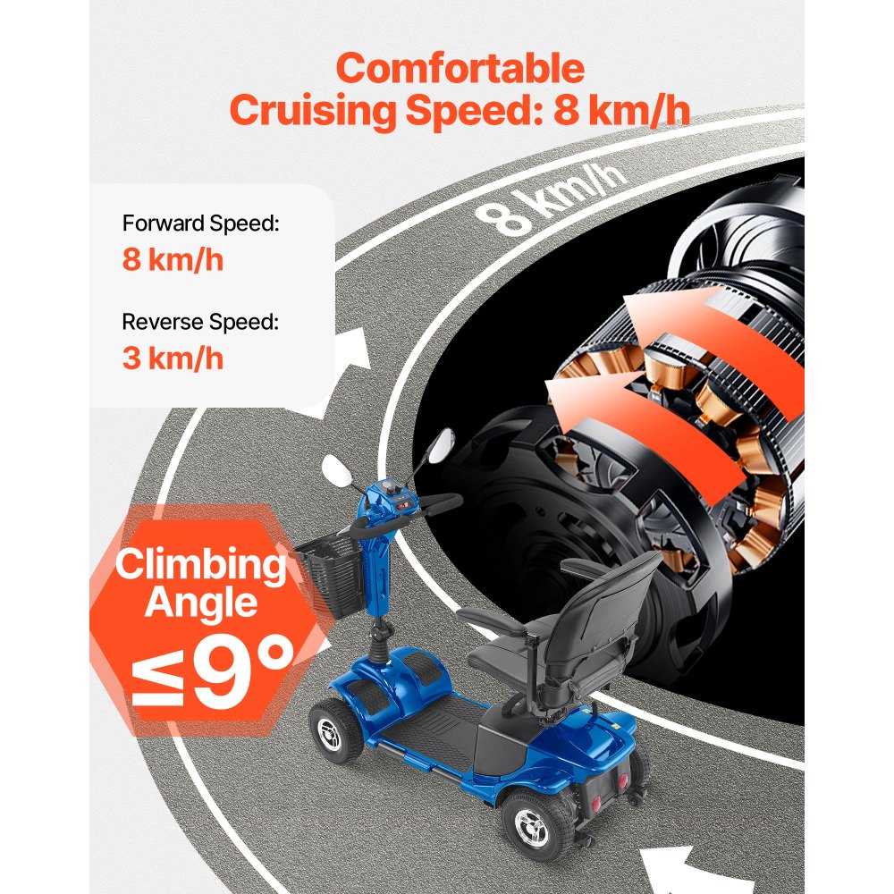 Πτυσσόμενο Σκούτερ Μετακίνησης VEVOR 4 τροχών για ενήλικες και ηλικιωμένους, Ηλεκτρικό Σκούτερ Μετακίνησης με μεγάλη εμβέλεια 25 χλμ., Αναπηρικό αμαξίδιο παντός εδάφους με αντιολισθητικές ρόδες, ικανότητα αναρρίχησης 9° και φόρτωση 120 κιλών Πτυσσόμενο Σκούτερ Μετακίνησης VEVOR 4 τροχών για ενήλικες και ηλικιωμένους, Ηλεκτρικό Σκούτερ Μετακίνησης με μεγάλη εμβέλεια 25 χλμ., Αναπηρικό αμαξίδιο παντός εδάφους με αντιολισθητικές ρόδες, ικανότητα αναρρίχησης 9° και φόρτωση 120 κιλών