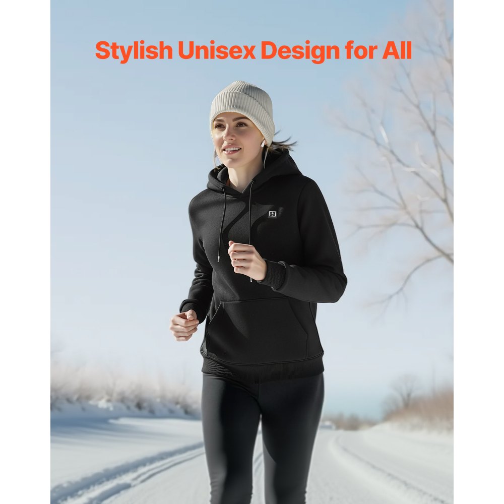 Θερμαινόμενη μπλούζα με κουκούλα VEVOR για άνδρες και γυναίκες, θερμαινόμενο μπουφάν Unisex με επαναφορτιζόμενη μπαταρία 7.4V 16000mAh, 5 ζώνες θέρμανσης, 3 επίπεδα θερμοκρασίας, ζεστασιά 4-8 ωρών, για χειμερινή κατασκήνωση σε εξωτερικούς χώρους, μαύρο Θερμαινόμενη μπλούζα με κουκούλα VEVOR για άνδρες και γυναίκες, θερμαινόμενο μπουφάν Unisex με επαναφορτιζόμενη μπαταρία 7.4V 16000mAh, 5 ζώνες θέρμανσης, 3 επίπεδα θερμοκρασίας, ζεστασιά 4-8 ωρών, για χειμερινή κατασκήνωση σε εξωτερικούς χώρους, μαύρο