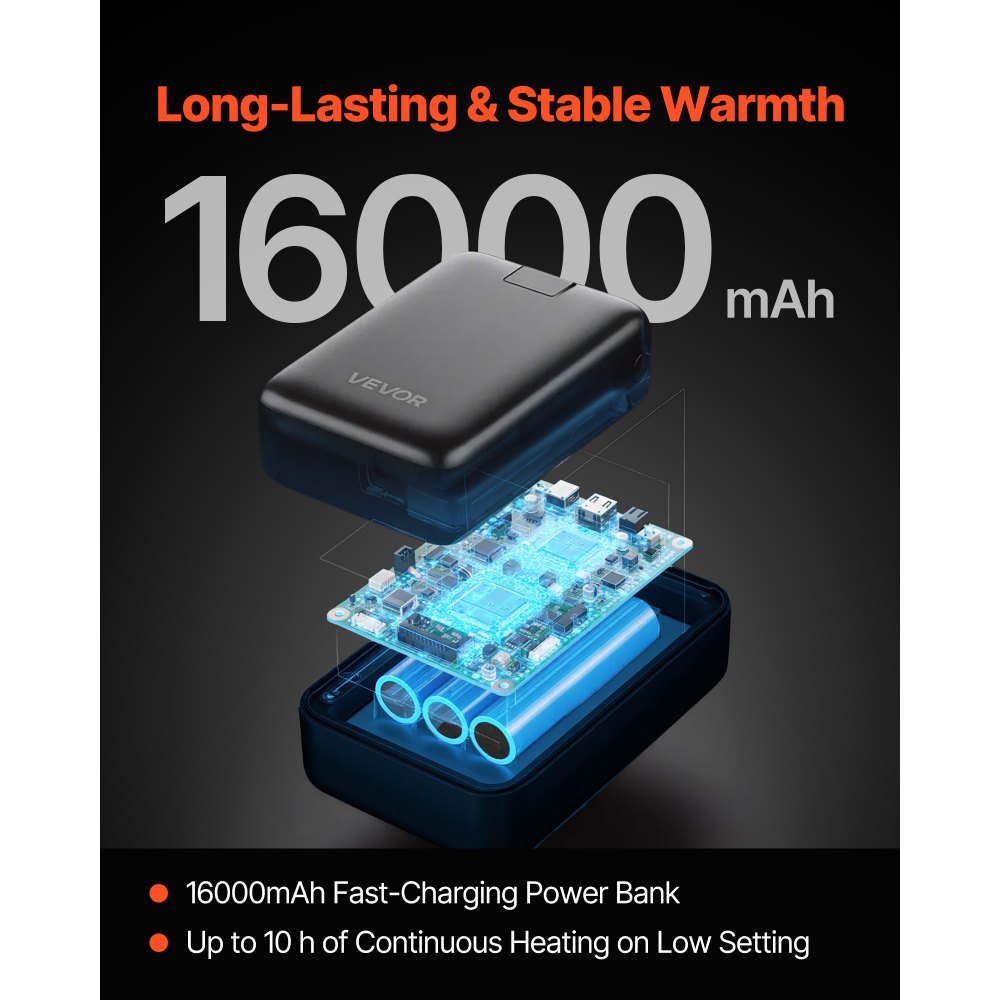 Θερμαινόμενο μπουφάν VEVOR από φλις για άνδρες, θερμαινόμενο φούτερ με επαναφορτιζόμενο τροφοδοτικό 7.4V 16000mAh, 6 ζώνες θέρμανσης, 3 επίπεδα θερμοκρασίας, ζεστασιά 3 ώρες/6 ώρες/10 ώρες, για χειμερινή κατασκήνωση σε εξωτερικούς χώρους, μαύρο Θερμαινόμενο μπουφάν VEVOR από φλις για άνδρες, θερμαινόμενο φούτερ με επαναφορτιζόμενο τροφοδοτικό 7.4V 16000mAh, 6 ζώνες θέρμανσης, 3 επίπεδα θερμοκρασίας, ζεστασιά 3 ώρες/6 ώρες/10 ώρες, για χειμερινή κατασκήνωση σε εξωτερικούς χώρους, μαύρο