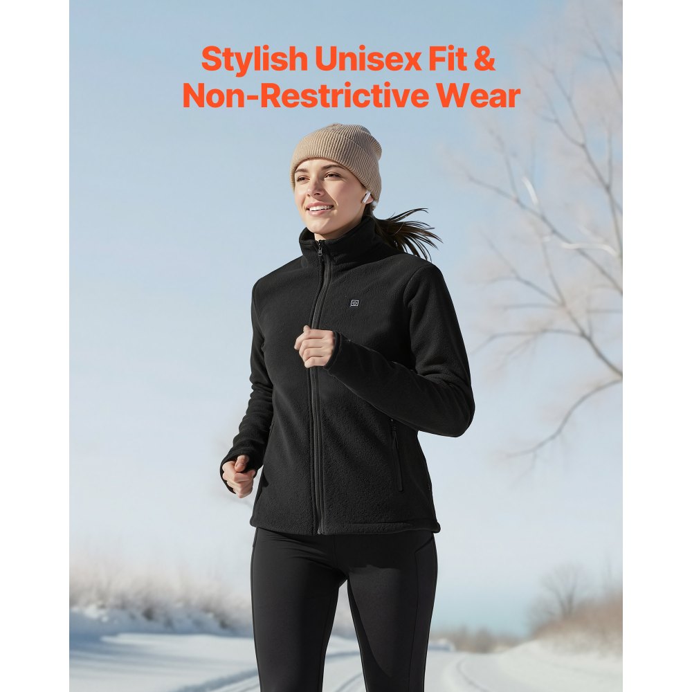 Θερμαινόμενο μπουφάν VEVOR από φλις για γυναίκες, θερμαινόμενο φούτερ με επαναφορτιζόμενο Power Bank 7.4V 16000mAh, 6 ζώνες θέρμανσης, 3 επίπεδα θερμοκρασίας, ζεστασιά 3 ώρες/6 ώρες/10 ώρες, για χειμερινή κατασκήνωση σε εξωτερικούς χώρους, μαύρο Θερμαινόμενο μπουφάν VEVOR από φλις για γυναίκες, θερμαινόμενο φούτερ με επαναφορτιζόμενο Power Bank 7.4V 16000mAh, 6 ζώνες θέρμανσης, 3 επίπεδα θερμοκρασίας, ζεστασιά 3 ώρες/6 ώρες/10 ώρες, για χειμερινή κατασκήνωση σε εξωτερικούς χώρους, μαύρο