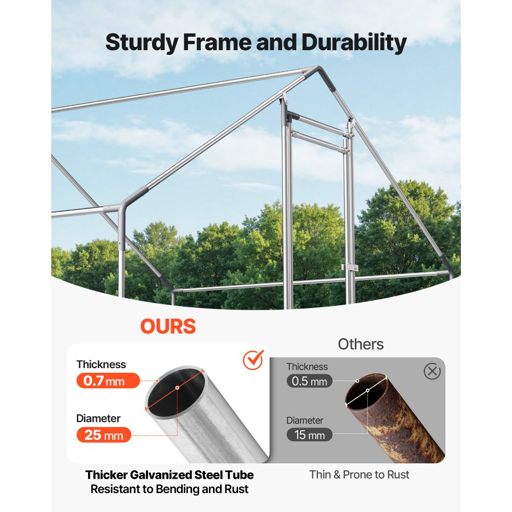 Μεταλλικό κοτέτσι VEVOR, Μεγάλοι χώροι για κοτέτσια 9,8x19,6x6,5 πόδια με κάλυμμα, περίβλημα κοτέτσιου με στέγη με κλειδαριά ασφαλείας, εξωτερικό κλουβί για πάπιες και κουνέλια, μάντρα πουλερικών για αυλή, αγρόκτημα, αυλή Μεταλλικό κοτέτσι VEVOR, Μεγάλοι χώροι για κοτέτσια 9,8x19,6x6,5 πόδια με κάλυμμα, περίβλημα κοτέτσιου με στέγη με κλειδαριά ασφαλείας, εξωτερικό κλουβί για πάπιες και κουνέλια, μάντρα πουλερικών για αυλή, αγρόκτημα, αυλή