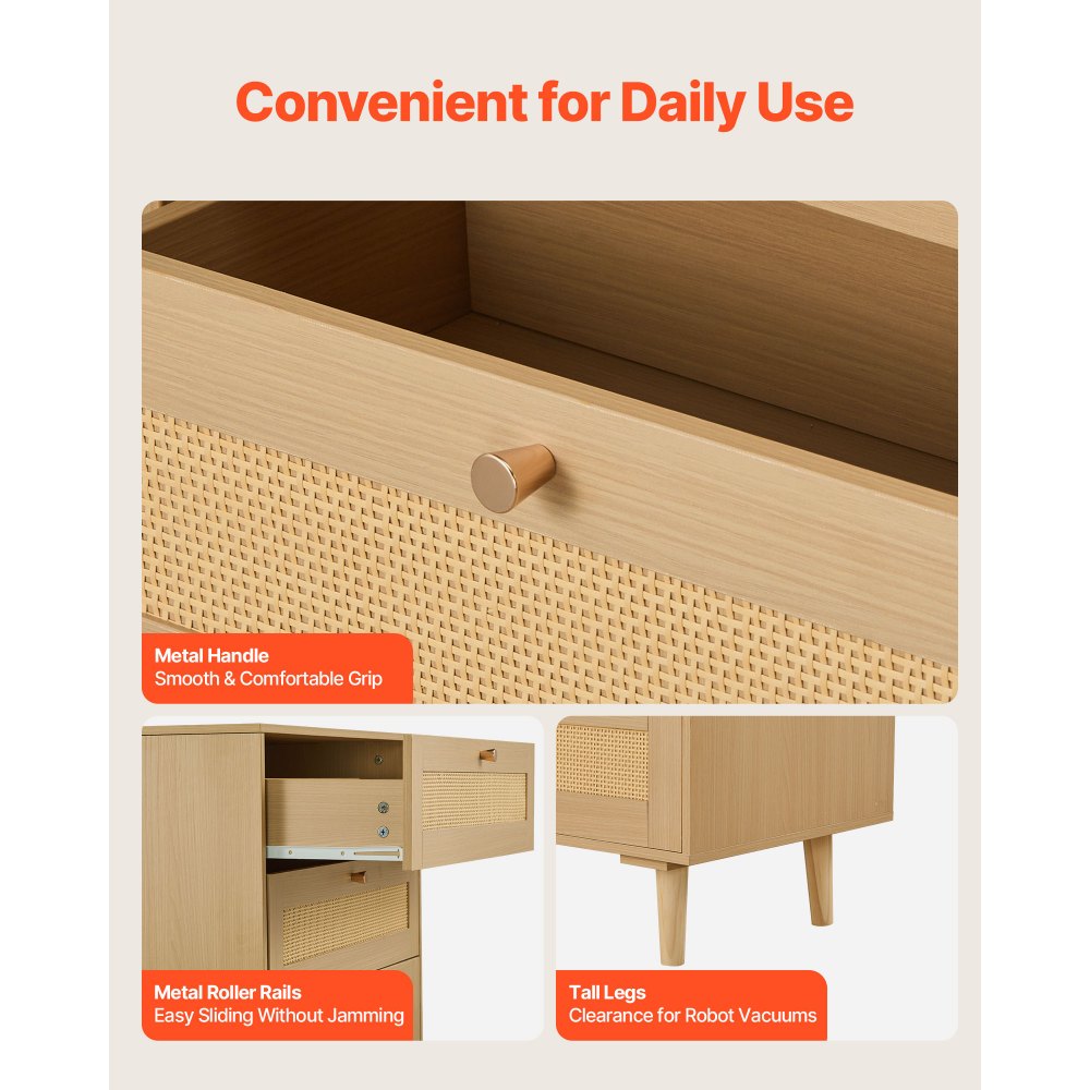 Συρταριέρα VEVOR με 5 συρτάρια από ρατάν, Μοντέρνα συρταριέρα με ντουλάπα για υπνοδωμάτιο, Συρταριέρα από φυσικό ρατάν με μεταλλικές λαβές και ξύλινα πόδια, Οργάνωση ρούχων και αποθήκευση για υπνοδωμάτιο, σαλόνι, διάδρομο Συρταριέρα VEVOR με 5 συρτάρια από ρατάν, Μοντέρνα συρταριέρα με ντουλάπα για υπνοδωμάτιο, Συρταριέρα από φυσικό ρατάν με μεταλλικές λαβές και ξύλινα πόδια, Οργάνωση ρούχων και αποθήκευση για υπνοδωμάτιο, σαλόνι, διάδρομο