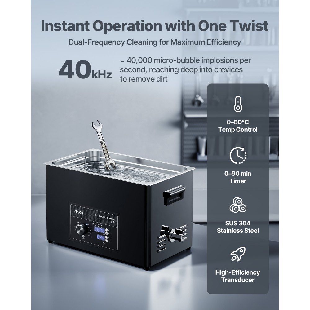 VEVOR 30L Υπερήχων Καθαριστικό, Επαγγελματικό Υπερήχων Καθαριστικό με Κουμπί Χειρισμού, Ανοξείδωτο Μηχανή Καθαρισμού με Καλάθι και Μπάλα Καθαρισμού, για Ρολόγια, Ξυράφια, Κοσμήματα, Νομίσματα και Άλλα VEVOR 30L Υπερήχων Καθαριστικό, Επαγγελματικό Υπερήχων Καθαριστικό με Κουμπί Χειρισμού, Ανοξείδωτο Μηχανή Καθαρισμού με Καλάθι και Μπάλα Καθαρισμού, για Ρολόγια, Ξυράφια, Κοσμήματα, Νομίσματα και Άλλα