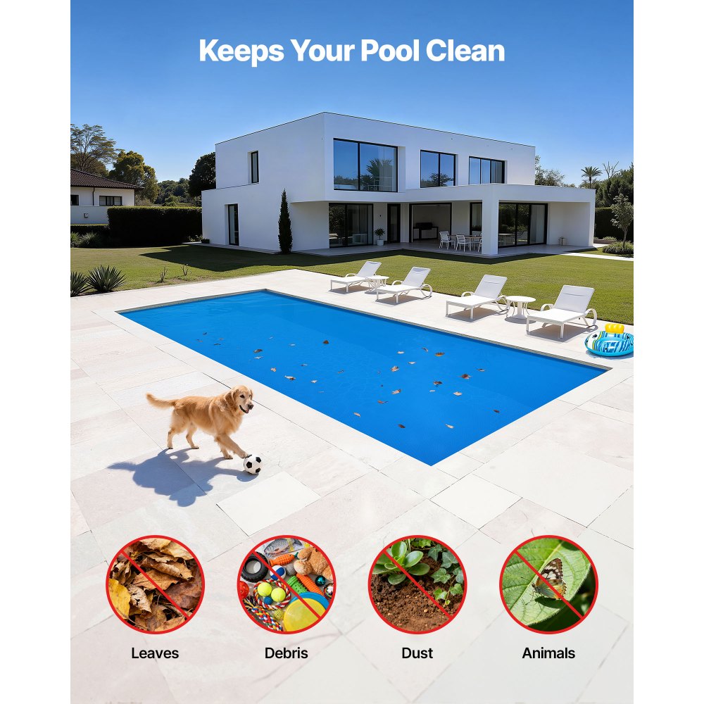 Κάλυμμα πισίνας VEVOR Solar, ορθογώνιο κάλυμμα πισίνας με φυσαλίδες 10,97 x 4,88m, ηλιακή κουβέρτα πισίνας 12 Mil με υλικό φυσαλίδων και PE, απορρόφηση θερμότητας ημέρας, διατήρηση θερμότητας νύχτας, ηλιακά καλύμματα διατήρησης θερμότητας, μπλε Κάλυμμα πισίνας VEVOR Solar, ορθογώνιο κάλυμμα πισίνας με φυσαλίδες 10,97 x 4,88m, ηλιακή κουβέρτα πισίνας 12 Mil με υλικό φυσαλίδων και PE, απορρόφηση θερμότητας ημέρας, διατήρηση θερμότητας νύχτας, ηλιακά καλύμματα διατήρησης θερμότητας, μπλε