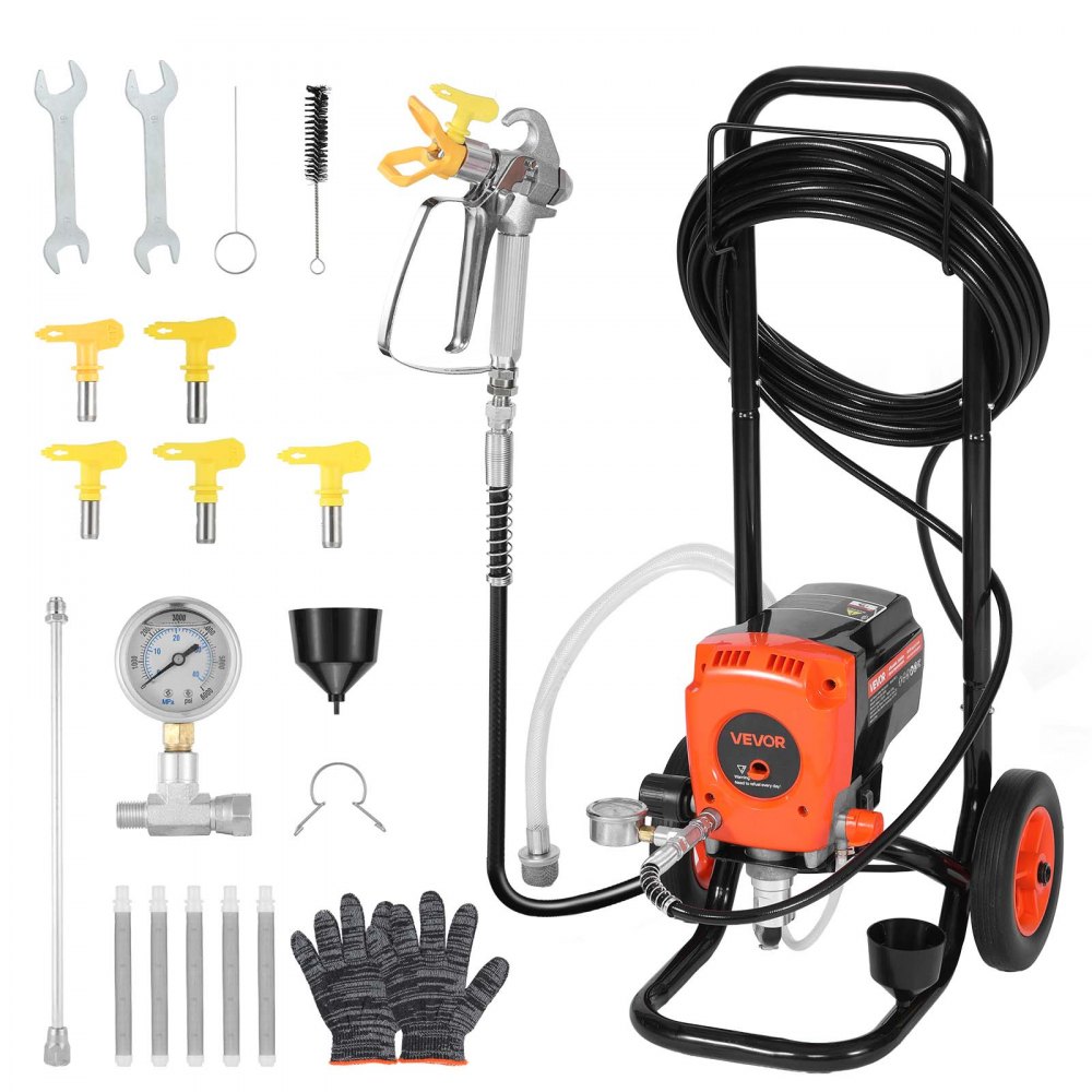 Ψεκαστήρας βαφής VEVOR με βάση, 900W, ψεκαστήρας υψηλής πίεσης χωρίς αέρα 3300PSI με καρότσι, βούρτσα καθαρισμού, λάστιχο, ράβδο επέκτασης, ακροφύσια, ηλεκτρική μηχανή βαφής ψεκασμού για εσωτερικό ή εξωτερικό χώρο σπιτιού Ψεκαστήρας βαφής VEVOR με βάση, 900W, ψεκαστήρας υψηλής πίεσης χωρίς αέρα 3300PSI με καρότσι, βούρτσα καθαρισμού, λάστιχο, ράβδο επέκτασης, ακροφύσια, ηλεκτρική μηχανή βαφής ψεκασμού για εσωτερικό ή εξωτερικό χώρο σπιτιού