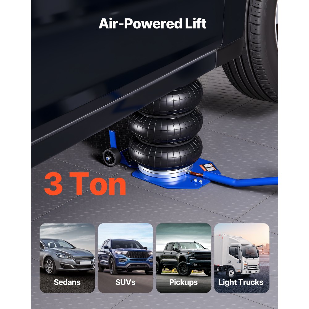Αερόσακος VEVOR, Τριπλός Αερόσακος 3 Τόνων, Αερόσακος με Έξι Χαλύβδινους Σωλήνες, Ανύψωση Έως 450 mm, Πνευματικός Γρήγορης Ανύψωσης 1-6 s με Μακριά Λαβή & Ελαστικό Μαξιλάκι για Επισκευές Αυτοκινήτων, SUV, Pick-up Φορτηγών, Συνεργεία Αερόσακος VEVOR, Τριπλός Αερόσακος 3 Τόνων, Αερόσακος με Έξι Χαλύβδινους Σωλήνες, Ανύψωση Έως 450 mm, Πνευματικός Γρήγορης Ανύψωσης 1-6 s με Μακριά Λαβή & Ελαστικό Μαξιλάκι για Επισκευές Αυτοκινήτων, SUV, Pick-up Φορτηγών, Συνεργεία