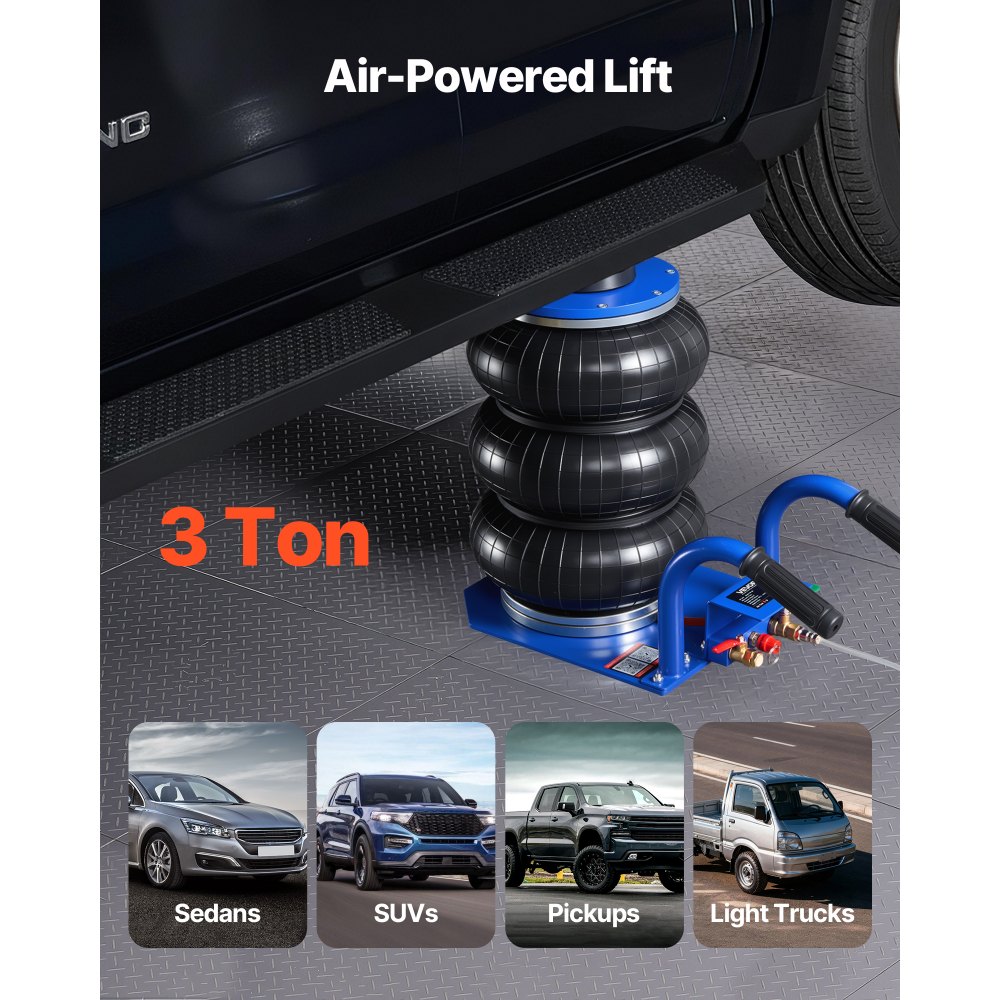 Αερόσακος VEVOR, Τριπλός Αερόσακος 3 Τόνων, Αερόσακος με Έξι Χαλύβδινους Σωλήνες, Ανύψωση Έως 450 mm, Πνευματικός Γρήγορης Ανύψωσης 1-6 s με Κοντές Λαβές & Ελαστικό Μαξιλάκι για Επισκευές Αυτοκινήτων, SUV, Pick-up Φορτηγών, Γκαράζ Αερόσακος VEVOR, Τριπλός Αερόσακος 3 Τόνων, Αερόσακος με Έξι Χαλύβδινους Σωλήνες, Ανύψωση Έως 450 mm, Πνευματικός Γρήγορης Ανύψωσης 1-6 s με Κοντές Λαβές & Ελαστικό Μαξιλάκι για Επισκευές Αυτοκινήτων, SUV, Pick-up Φορτηγών, Γκαράζ