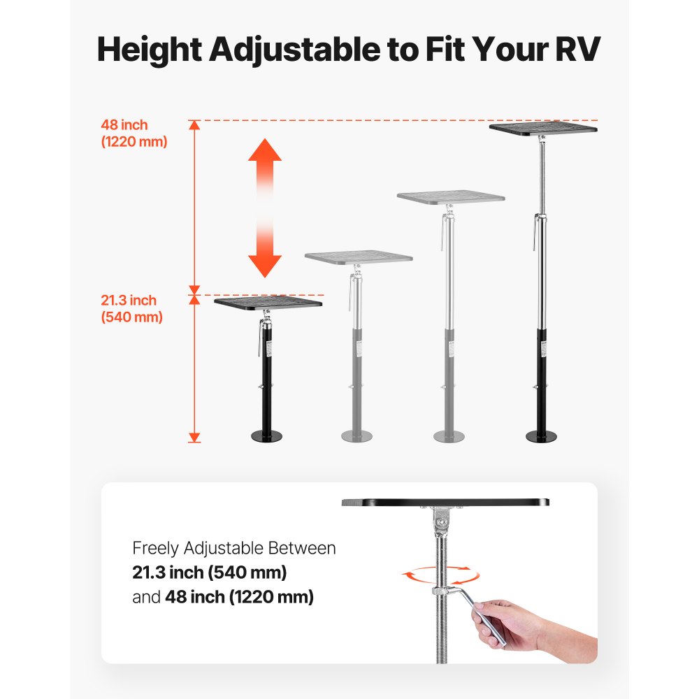 Συρόμενος γρύλος στήριξης VEVOR RV, 2 τεμάχια συρόμενου γρύλου ισοπέδωσης τροχόσπιτου, γρύλοι στήριξης από χάλυβα με ηλεκτροστατική βαφή για τροχόσπιτο, τροχόσπιτο, τρέιλερ ταξιδιού, υποστηρίζει έως 453,59 κιλά, ρυθμιζόμενο από 541,02 έως 48 1219,2 χιλιοστά Συρόμενος γρύλος στήριξης VEVOR RV, 2 τεμάχια συρόμενου γρύλου ισοπέδωσης τροχόσπιτου, γρύλοι στήριξης από χάλυβα με ηλεκτροστατική βαφή για τροχόσπιτο, τροχόσπιτο, τρέιλερ ταξιδιού, υποστηρίζει έως 453,59 κιλά, ρυθμιζόμενο από 541,02 έως 48 1219,2 χιλιοστά