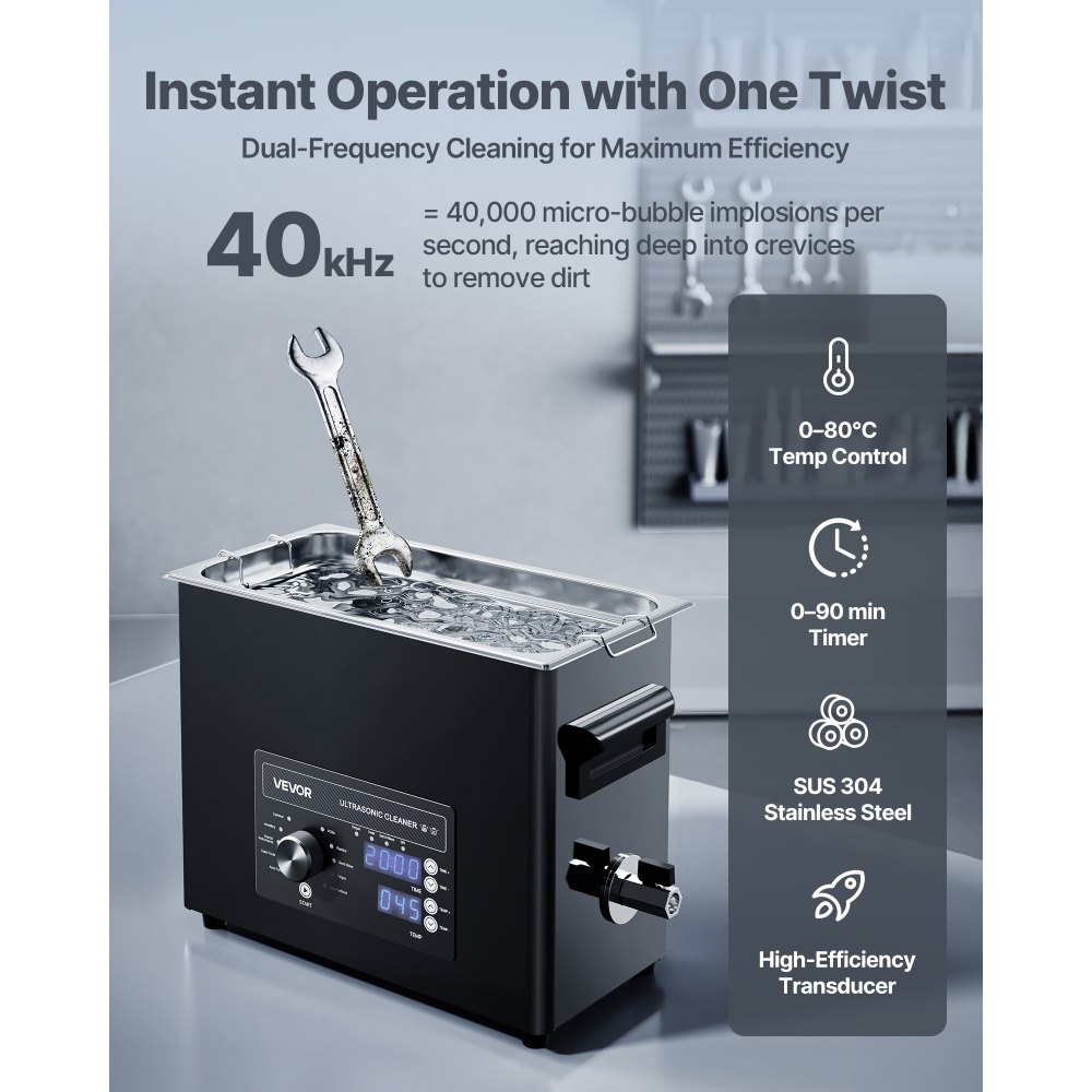 VEVOR 6L Υπερήχων Καθαριστικό, Επαγγελματικό Υπερήχων Καθαριστικό με Κουμπί Χειρισμού, Ανοξείδωτο Μηχανή Καθαρισμού με Καλάθι και Μπάλα Καθαρισμού, για Ρολόγια, Ξυράφια, Κοσμήματα, Νομίσματα και Άλλα VEVOR 6L Υπερήχων Καθαριστικό, Επαγγελματικό Υπερήχων Καθαριστικό με Κουμπί Χειρισμού, Ανοξείδωτο Μηχανή Καθαρισμού με Καλάθι και Μπάλα Καθαρισμού, για Ρολόγια, Ξυράφια, Κοσμήματα, Νομίσματα και Άλλα