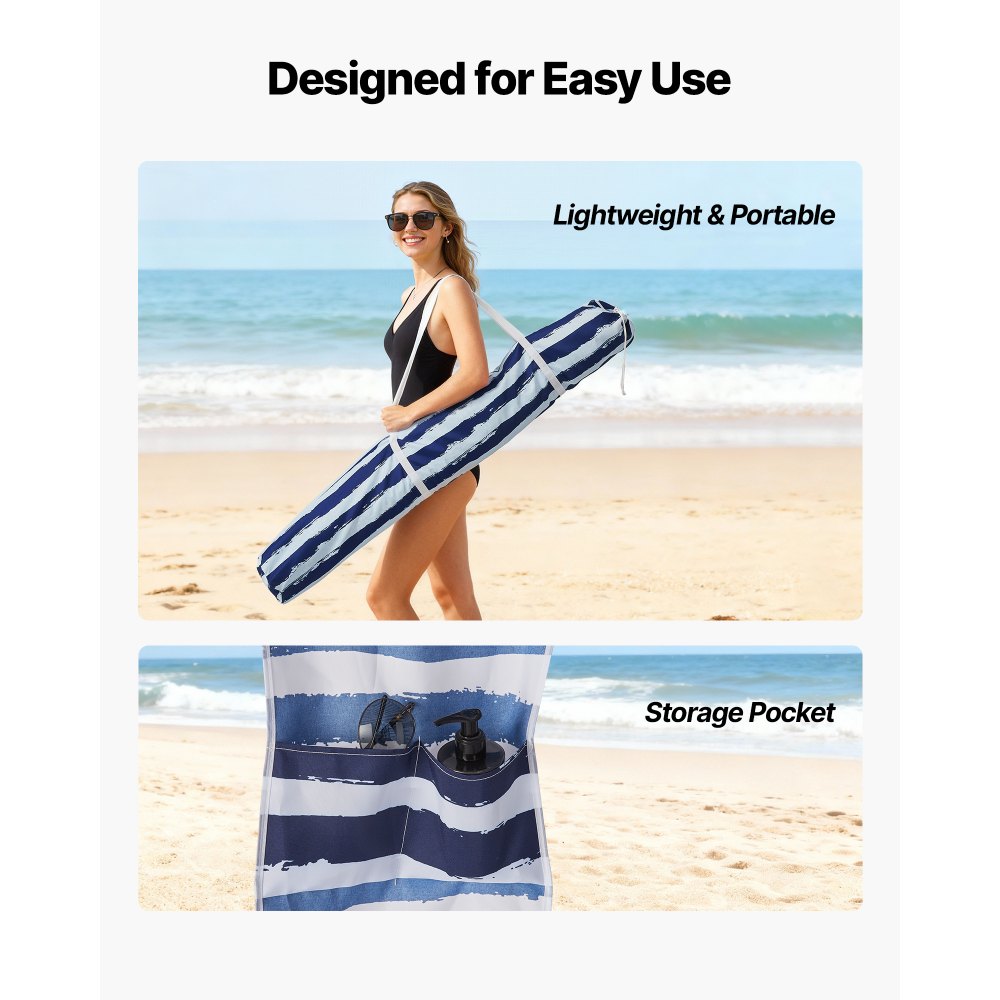 VEVOR Καμπάνα Παραλίας, Σκηνή Παραλίας 1,83 x 1,83 μ. με Πλευρικό Τοίχωμα, Προστασία UPF 50+, Εύκολη Εγκατάσταση Σκηνής Καμπάνα με Θήκες Άμμου, Φορητή Ομπρέλα Σκίασης για Όλη την Οικογένεια & Φίλους, Ρίγες Ναυτικού VEVOR Καμπάνα Παραλίας, Σκηνή Παραλίας 1,83 x 1,83 μ. με Πλευρικό Τοίχωμα, Προστασία UPF 50+, Εύκολη Εγκατάσταση Σκηνής Καμπάνα με Θήκες Άμμου, Φορητή Ομπρέλα Σκίασης για Όλη την Οικογένεια & Φίλους, Ρίγες Ναυτικού