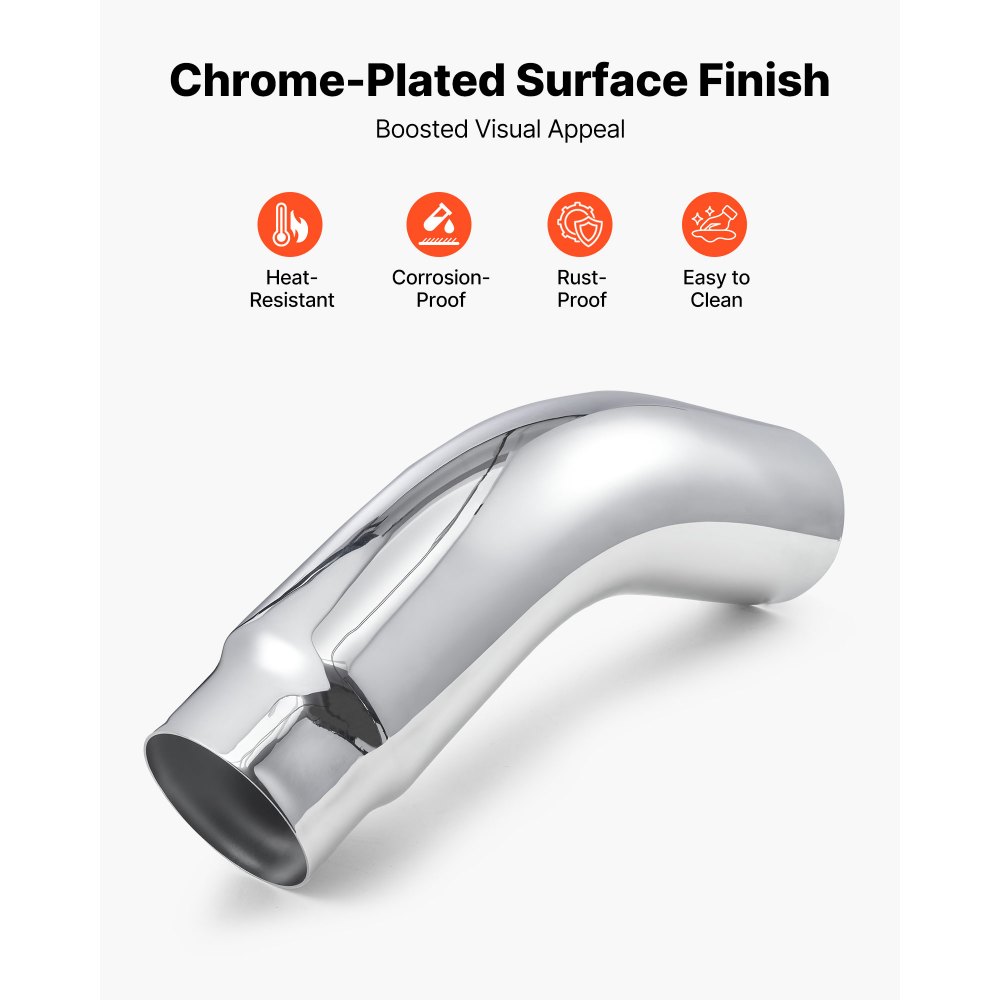 VEVOR Άκρη εξάτμισης με αγκώνα, είσοδος 127 mm, έξοδος 152,4 mm, συνολικό μήκος 584 mm, χρωμιωμένη αμπούλα εξάτμισης με σφιγκτήρα για φορτηγό, sedan, σπορ αυτοκίνητο, SUV, χρωμιωμένη δομή για αντοχή σε υψηλές θερμοκρασίες VEVOR Άκρη εξάτμισης με αγκώνα, είσοδος 127 mm, έξοδος 152,4 mm, συνολικό μήκος 584 mm, χρωμιωμένη αμπούλα εξάτμισης με σφιγκτήρα για φορτηγό, sedan, σπορ αυτοκίνητο, SUV, χρωμιωμένη δομή για αντοχή σε υψηλές θερμοκρασίες