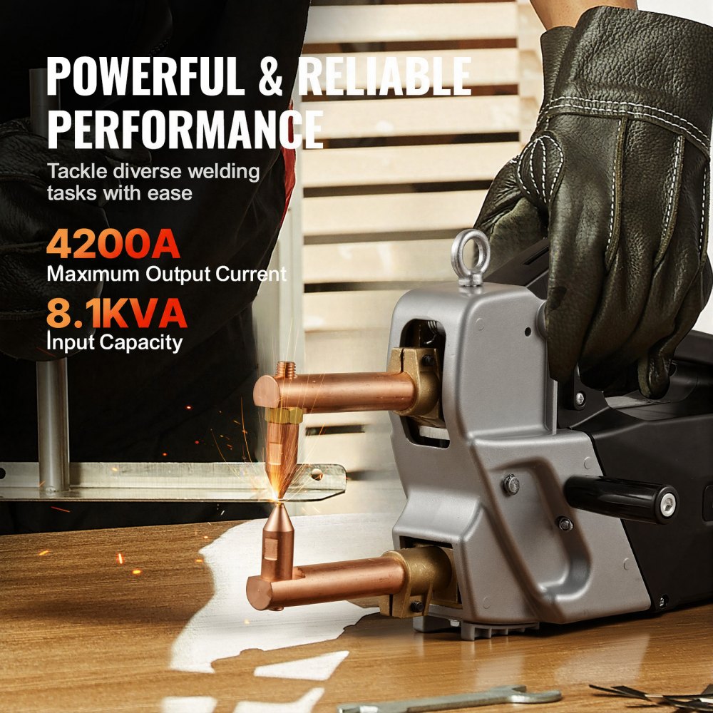 Φορητή μηχανή συγκόλλησης σημείων VEVOR, μηχανή συγκόλλησης σημείων πάχους 4 mm με χωρητικότητα εισόδου 8,1 KVA, ηλεκτρική μηχανή συγκόλλησης λαμαρίνας 4200A, φορητό πιστόλι συγκόλλησης Φορητή μηχανή συγκόλλησης σημείων VEVOR, μηχανή συγκόλλησης σημείων πάχους 4 mm με χωρητικότητα εισόδου 8,1 KVA, ηλεκτρική μηχανή συγκόλλησης λαμαρίνας 4200A, φορητό πιστόλι συγκόλλησης