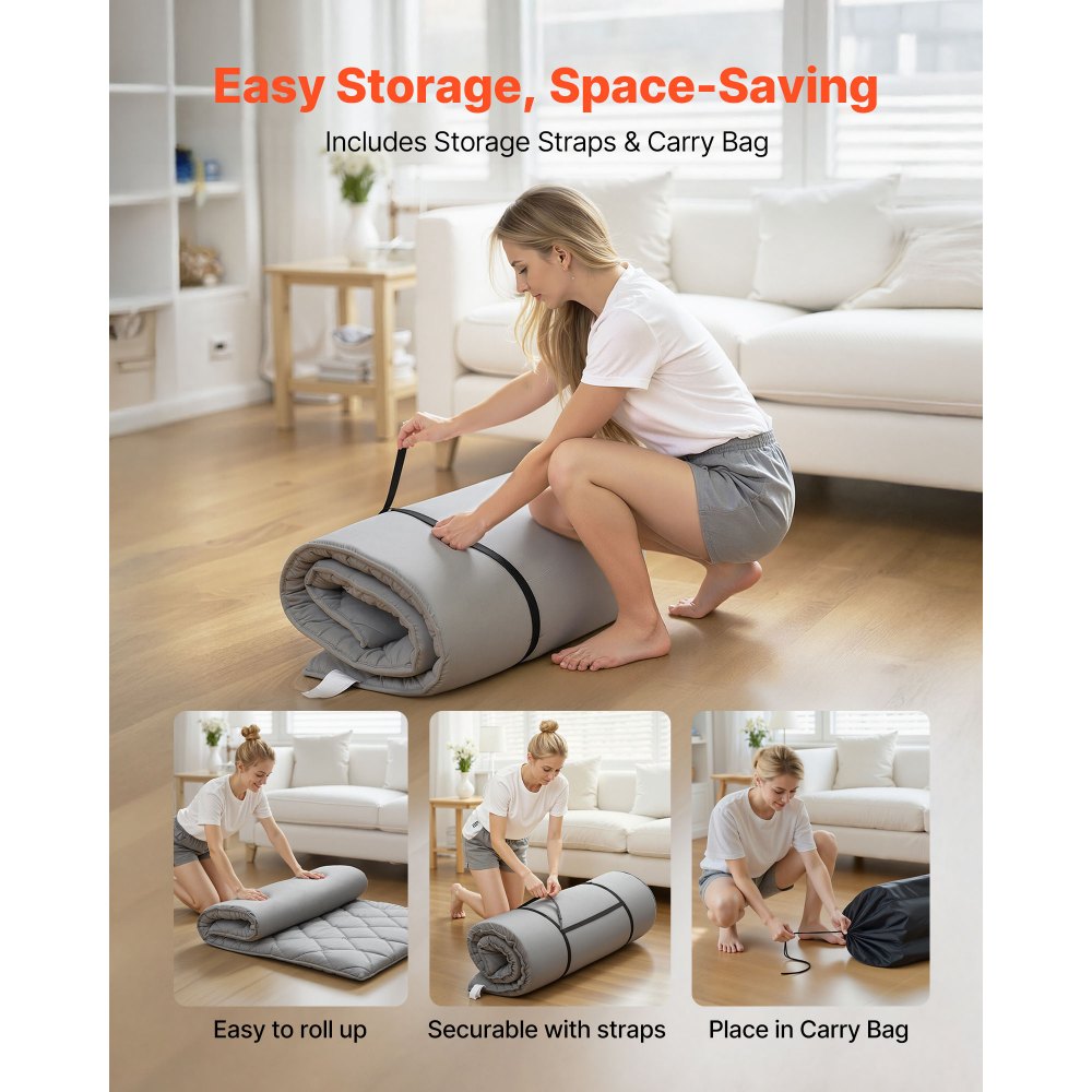 Ιαπωνικό στρώμα τατάμι VEVOR, Πτυσσόμενο ιαπωνικό στρώμα τατάμι διπλού μεγέθους, Στρώμα φουτόν με τσάντα αποθήκευσης και κούμπωμα, Πατάκι δαπέδου 9 στρώσεων για ύπνο, κοιτώνα, διαλογισμό, γιόγκα, 2032 x 991 x 63,5 mm, γκρι Ιαπωνικό στρώμα τατάμι VEVOR, Πτυσσόμενο ιαπωνικό στρώμα τατάμι διπλού μεγέθους, Στρώμα φουτόν με τσάντα αποθήκευσης και κούμπωμα, Πατάκι δαπέδου 9 στρώσεων για ύπνο, κοιτώνα, διαλογισμό, γιόγκα, 2032 x 991 x 63,5 mm, γκρι
