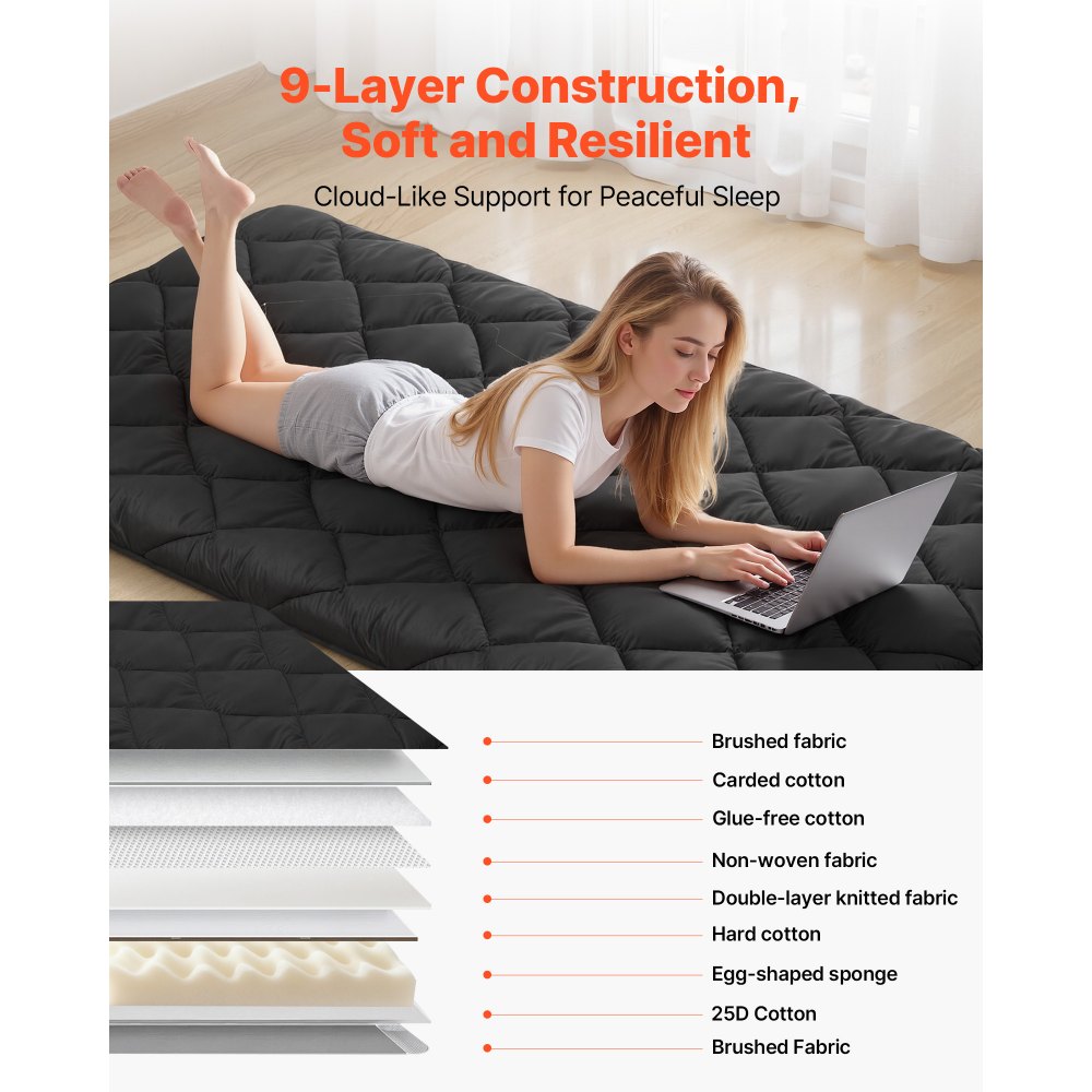 Ιαπωνικό στρώμα τατάμι VEVOR, Πτυσσόμενο στρώμα ιαπωνικού τατάμι διπλού μεγέθους, Στρώμα φουτόν με τσάντα αποθήκευσης και κούμπωμα, Πατάκι δαπέδου 9 στρώσεων για ύπνο, Φοιτητική εστία, Διαλογισμό, Γιόγκα, 2032 x 991 x 89 mm, Μαύρο Ιαπωνικό στρώμα τατάμι VEVOR, Πτυσσόμενο στρώμα ιαπωνικού τατάμι διπλού μεγέθους, Στρώμα φουτόν με τσάντα αποθήκευσης και κούμπωμα, Πατάκι δαπέδου 9 στρώσεων για ύπνο, Φοιτητική εστία, Διαλογισμό, Γιόγκα, 2032 x 991 x 89 mm, Μαύρο