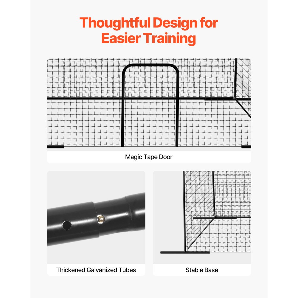 Κλουβί μπέιζμπολ VEVOR, Φορητό κλουβί μπέιζμπολ 12000 x 3680 x 3100 mm, Κλουβιά χτυπήματος με 45-Ply Knotted HDPE & Μακριά σχοινιά τοποθέτησης, Κλουβιά μπέιζμπολ με δίχτυ για εσωτερικούς και εξωτερικούς χώρους Κλουβί μπέιζμπολ VEVOR, Φορητό κλουβί μπέιζμπολ 12000 x 3680 x 3100 mm, Κλουβιά χτυπήματος με 45-Ply Knotted HDPE & Μακριά σχοινιά τοποθέτησης, Κλουβιά μπέιζμπολ με δίχτυ για εσωτερικούς και εξωτερικούς χώρους
