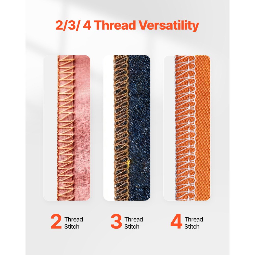 Ραπτομηχανή VEVOR Serger Overlock, 1250 βελονιές ανά λεπτό, δυνατότητα κλωστής 2-3-4, ρυθμιζόμενη διαφορική τροφοδοσία 0,7-2, με ελεύθερο βραχίονα και φως LED, ραπτομηχανή για διάφορα υφάσματα, λευκή Ραπτομηχανή VEVOR Serger Overlock, 1250 βελονιές ανά λεπτό, δυνατότητα κλωστής 2-3-4, ρυθμιζόμενη διαφορική τροφοδοσία 0,7-2, με ελεύθερο βραχίονα και φως LED, ραπτομηχανή για διάφορα υφάσματα, λευκή