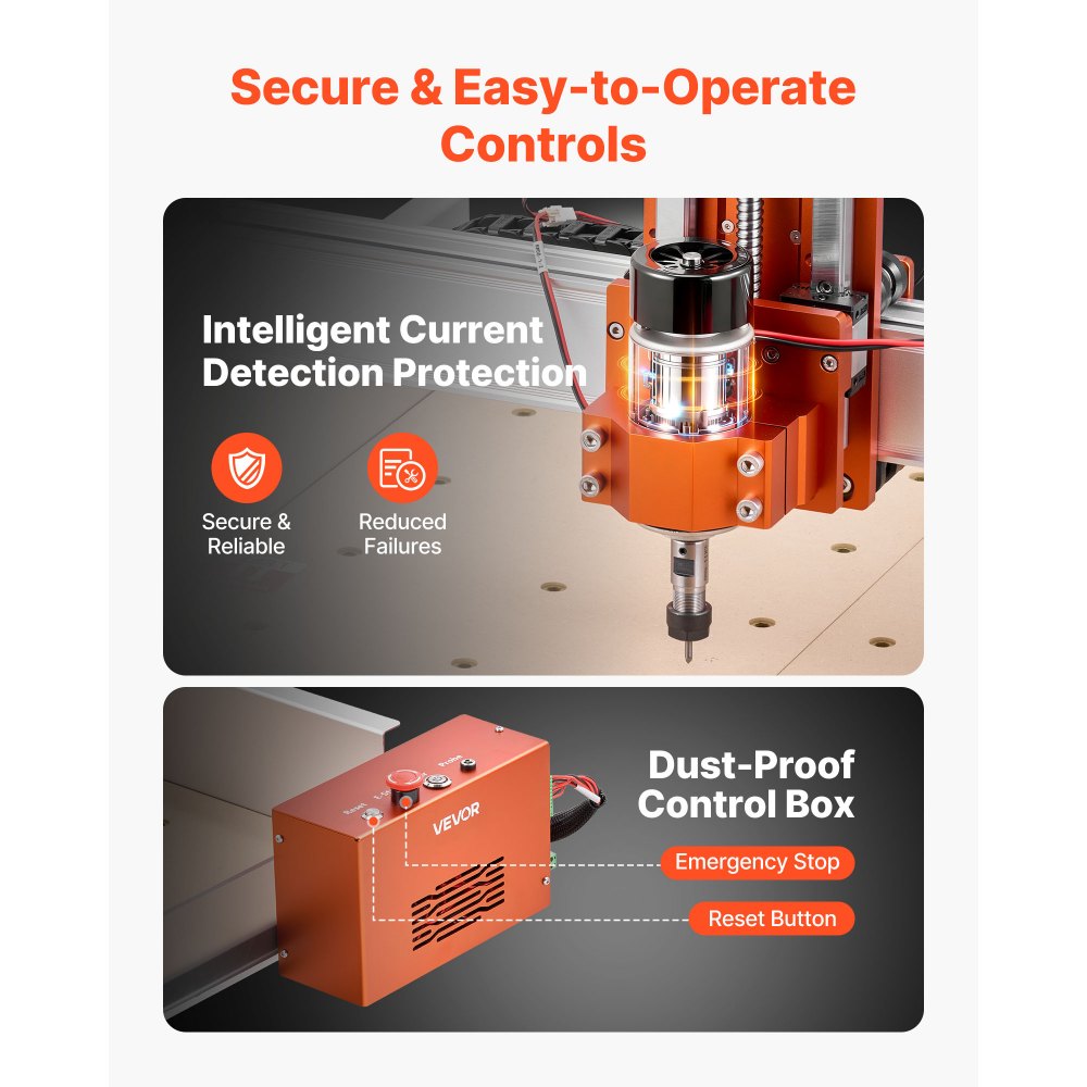 Μηχανή φρεζαρίσματος CNC VEVOR, άξονας 100W, μηχανή φρεζαρίσματος ξύλου 3 αξόνων, με επιφάνεια εργασίας 400 x 400 x 95 mm, γραμμική ράγα, δομή κράματος αλουμινίου, για κοπή ξυλογλυπτικής ακρυλικού πλαστικού Μηχανή φρεζαρίσματος CNC VEVOR, άξονας 100W, μηχανή φρεζαρίσματος ξύλου 3 αξόνων, με επιφάνεια εργασίας 400 x 400 x 95 mm, γραμμική ράγα, δομή κράματος αλουμινίου, για κοπή ξυλογλυπτικής ακρυλικού πλαστικού