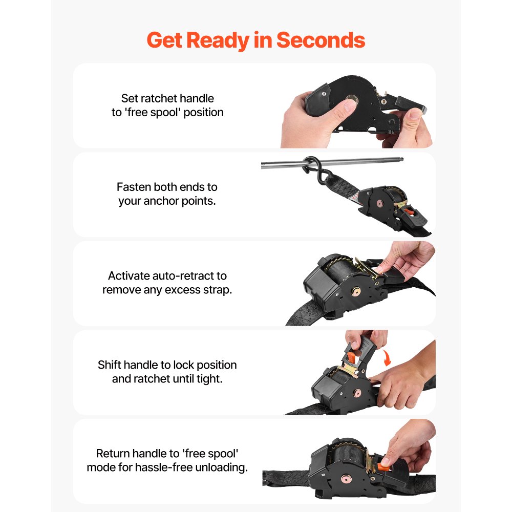 Ανασυρόμενοι ιμάντες καστάνιας VEVOR, 50,8 mm x 3 m, Ιμάντες πρόσδεσης με γάντζους S, αντοχή σε θραύση 1375 kg, 2 μαλακές θηλιές, Δέσιμο με καστάνια για μετακίνηση, ρυμουλκούμενα, μοτοσικλέτες, καγιάκ, οροφή αυτοκινήτου, 2 τεμάχια Ανασυρόμενοι ιμάντες καστάνιας VEVOR, 50,8 mm x 3 m, Ιμάντες πρόσδεσης με γάντζους S, αντοχή σε θραύση 1375 kg, 2 μαλακές θηλιές, Δέσιμο με καστάνια για μετακίνηση, ρυμουλκούμενα, μοτοσικλέτες, καγιάκ, οροφή αυτοκινήτου, 2 τεμάχια