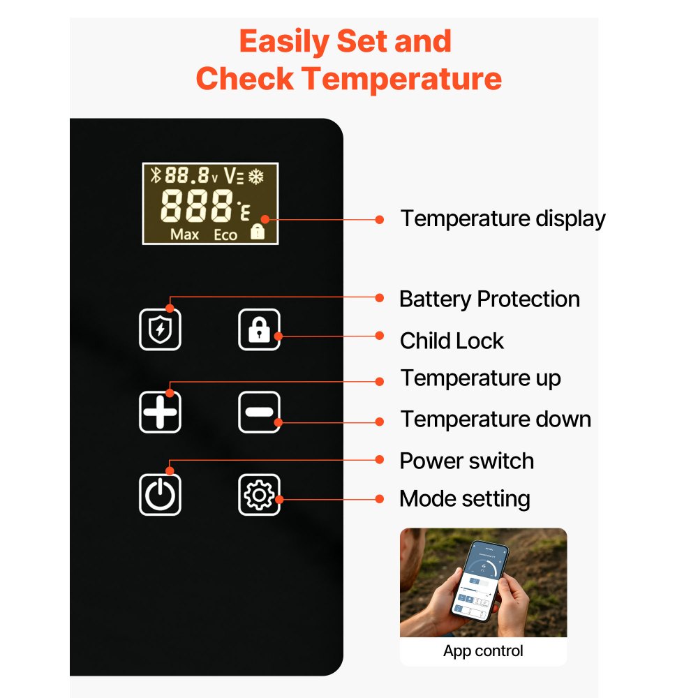 Ψυγείο αυτοκινήτου VEVOR, Ηλεκτρικό ψυγείο DC 12/24V AC100-240V με συμπιεστή, Ψυγείο αυτοκινήτου -20°C έως 20°C με έλεγχο APP, Καταψύκτης αυτοκινήτου 20L για τροχόσπιτα, χώρους κατασκήνωσης, σκάφη, κατασκήνωση, ψάρεμα, Φορητός καταψύκτης 60W Ψυγείο αυτοκινήτου VEVOR, Ηλεκτρικό ψυγείο DC 12/24V AC100-240V με συμπιεστή, Ψυγείο αυτοκινήτου -20°C έως 20°C με έλεγχο APP, Καταψύκτης αυτοκινήτου 20L για τροχόσπιτα, χώρους κατασκήνωσης, σκάφη, κατασκήνωση, ψάρεμα, Φορητός καταψύκτης 60W