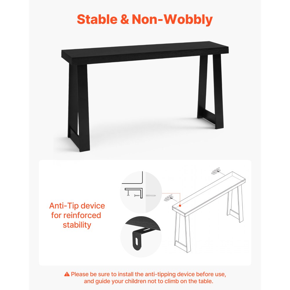 Τραπέζι κονσόλας VEVOR 140 cm, Μοντέρνο γραφείο πίσω από τον καναπέ, Ξύλινο ορθογώνιο γραφείο εισόδου, Στενό μακρύ τραπέζι καναπέ, Ιδανικό για διάδρομο, υπνοδωμάτιο, σαλόνι, φουαγιέ, Εύκολη συναρμολόγηση, Μαύρο Τραπέζι κονσόλας VEVOR 140 cm, Μοντέρνο γραφείο πίσω από τον καναπέ, Ξύλινο ορθογώνιο γραφείο εισόδου, Στενό μακρύ τραπέζι καναπέ, Ιδανικό για διάδρομο, υπνοδωμάτιο, σαλόνι, φουαγιέ, Εύκολη συναρμολόγηση, Μαύρο