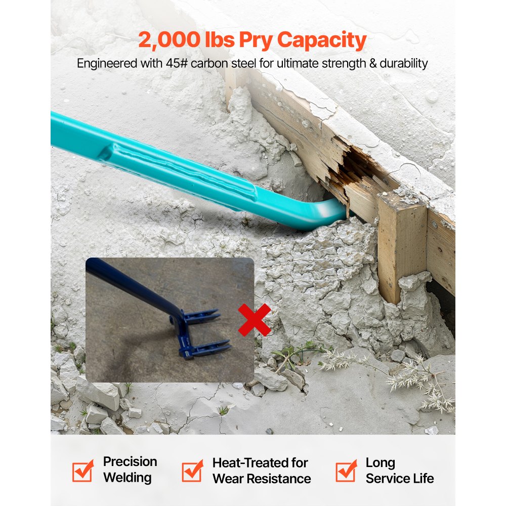 Μπάρα VEVOR Prylever, Χωρητικότητα Βάρους 907 kg, Βαρέως Τύπου Μπάρα με Λαβή από Ανθρακούχο Χάλυβα 1,3 m, Μήκος Λοστού 1,4 m για Σκυρόδεμα, Κατεδάφιση, Λοστό, Ιδανική για Κατασκευές & Βιομηχανική Χρήση Μπάρα VEVOR Prylever, Χωρητικότητα Βάρους 907 kg, Βαρέως Τύπου Μπάρα με Λαβή από Ανθρακούχο Χάλυβα 1,3 m, Μήκος Λοστού 1,4 m για Σκυρόδεμα, Κατεδάφιση, Λοστό, Ιδανική για Κατασκευές & Βιομηχανική Χρήση