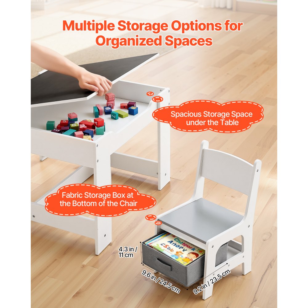 Σετ τραπεζιού και 2 καρεκλών VEVOR για παιδιά, Σετ τραπεζιού και καρέκλας για νήπια με χώρο αποθήκευσης κάτω από το τραπέζι, Υφασμάτινο κουτί αποθήκευσης κάτω από τις καρέκλες, Ξύλινο γραφείο για τέχνη, χειροτεχνίες, διάβασμα, μάθηση, σχέδιο, λευκό Σετ τραπεζιού και 2 καρεκλών VEVOR για παιδιά, Σετ τραπεζιού και καρέκλας για νήπια με χώρο αποθήκευσης κάτω από το τραπέζι, Υφασμάτινο κουτί αποθήκευσης κάτω από τις καρέκλες, Ξύλινο γραφείο για τέχνη, χειροτεχνίες, διάβασμα, μάθηση, σχέδιο, λευκό
