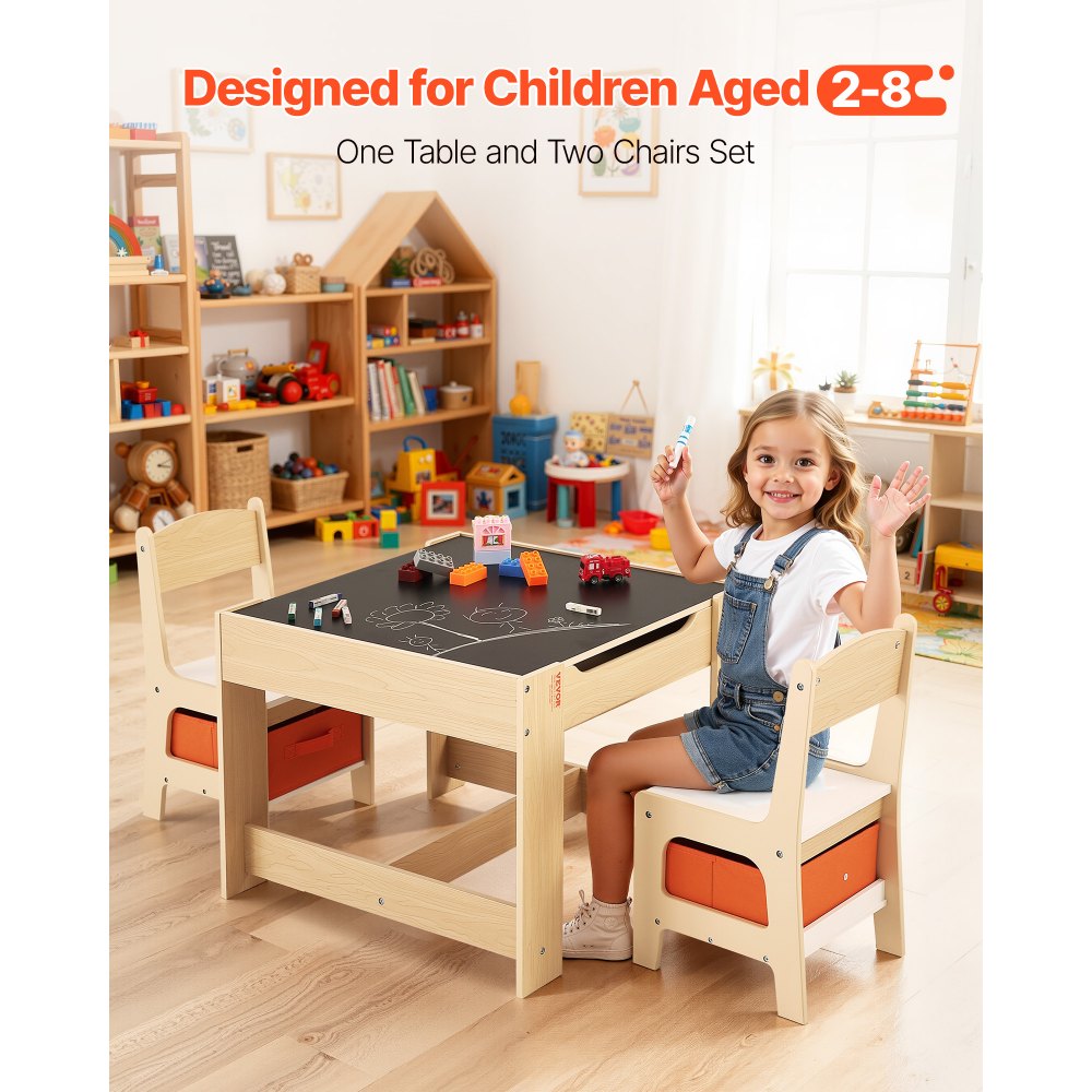 Σετ παιδικού τραπεζιού και 2 καρεκλών VEVOR, Σετ τραπεζιού και καρέκλας για νήπια με χώρο αποθήκευσης κάτω από το τραπέζι, Υφασμάτινο κουτί αποθήκευσης κάτω από τις καρέκλες, Ξύλινο γραφείο για τέχνη, χειροτεχνίες, διάβασμα, μάθηση, σχέδιο, ξύλο Burlywood Σετ παιδικού τραπεζιού και 2 καρεκλών VEVOR, Σετ τραπεζιού και καρέκλας για νήπια με χώρο αποθήκευσης κάτω από το τραπέζι, Υφασμάτινο κουτί αποθήκευσης κάτω από τις καρέκλες, Ξύλινο γραφείο για τέχνη, χειροτεχνίες, διάβασμα, μάθηση, σχέδιο, ξύλο Burlywood