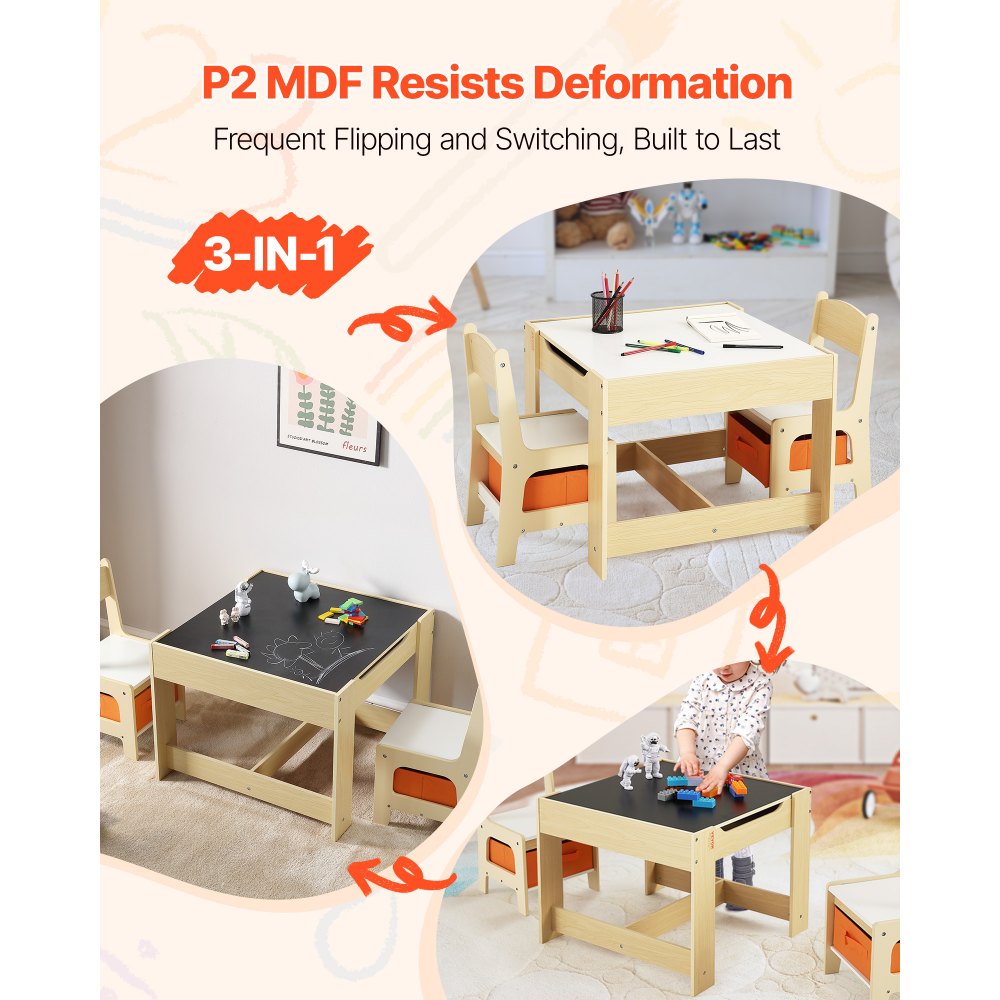 Σετ παιδικού τραπεζιού και 2 καρεκλών VEVOR, Σετ τραπεζιού και καρέκλας για νήπια με χώρο αποθήκευσης κάτω από το τραπέζι, Υφασμάτινο κουτί αποθήκευσης κάτω από τις καρέκλες, Ξύλινο γραφείο για τέχνη, χειροτεχνίες, διάβασμα, μάθηση, σχέδιο, ξύλο Burlywood Σετ παιδικού τραπεζιού και 2 καρεκλών VEVOR, Σετ τραπεζιού και καρέκλας για νήπια με χώρο αποθήκευσης κάτω από το τραπέζι, Υφασμάτινο κουτί αποθήκευσης κάτω από τις καρέκλες, Ξύλινο γραφείο για τέχνη, χειροτεχνίες, διάβασμα, μάθηση, σχέδιο, ξύλο Burlywood