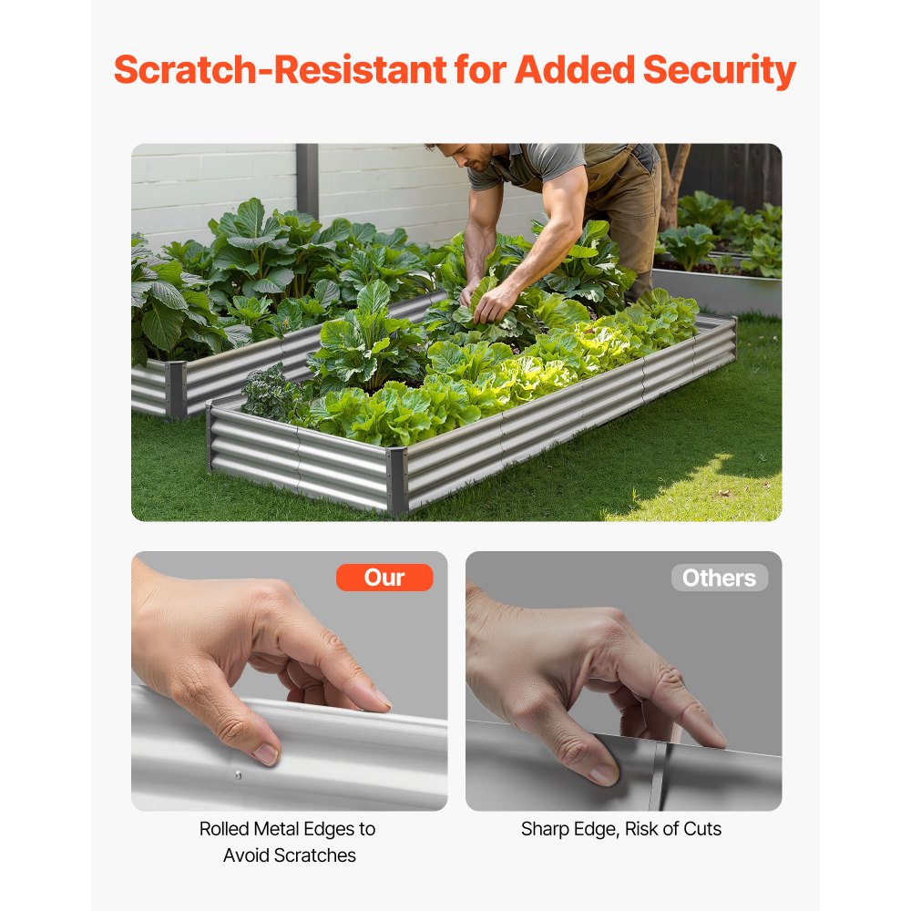 Μεταλλικό υπερυψωμένο παρτέρι VEVOR, εξωτερικό κουτί κήπου Galvalume 3,6 x 1,2 x 0,3 m, ανοιχτού πάτου, μεγάλο υπερυψωμένο παρτέρι για καλλιέργεια λαχανικών, λουλουδιών και παχύφυτων, γαλβανισμένο χρώμα Μεταλλικό υπερυψωμένο παρτέρι VEVOR, εξωτερικό κουτί κήπου Galvalume 3,6 x 1,2 x 0,3 m, ανοιχτού πάτου, μεγάλο υπερυψωμένο παρτέρι για καλλιέργεια λαχανικών, λουλουδιών και παχύφυτων, γαλβανισμένο χρώμα