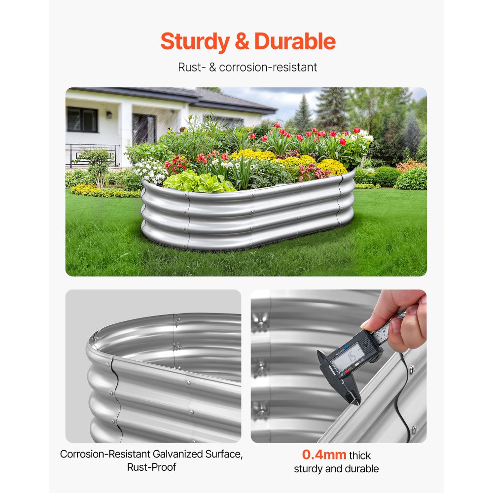 Μεταλλικό υπερυψωμένο παρτέρι VEVOR, 1,2 x 0,6 x 0,3 m οβάλ εξωτερικό κουτί κήπου από γαλβανισμένο σκελετό, ανοιχτού πάτου, μεγάλη υπερυψωμένη γλάστρα για καλλιέργεια λαχανικών, λουλουδιών, παχύφυτων, γαλβανισμένο χρώμα Μεταλλικό υπερυψωμένο παρτέρι VEVOR, 1,2 x 0,6 x 0,3 m οβάλ εξωτερικό κουτί κήπου από γαλβανισμένο σκελετό, ανοιχτού πάτου, μεγάλη υπερυψωμένη γλάστρα για καλλιέργεια λαχανικών, λουλουδιών, παχύφυτων, γαλβανισμένο χρώμα