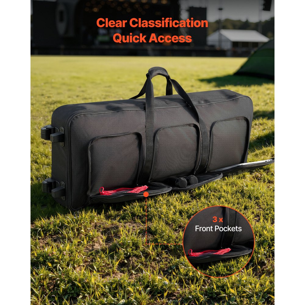 Θήκη πληκτρολογίου VEVOR 88 πλήκτρων, εσωτερικό 1040 x 430 x 130 mm, θήκη πιάνου με επένδυση και ρόδες, στιβαρή λαβή, 3 τσέπες αποθήκευσης, τσάντα συναυλιών με λείους τροχούς, για πληκτρολόγια 88 νότων και ηλεκτρικά πιάνα Θήκη πληκτρολογίου VEVOR 88 πλήκτρων, εσωτερικό 1040 x 430 x 130 mm, θήκη πιάνου με επένδυση και ρόδες, στιβαρή λαβή, 3 τσέπες αποθήκευσης, τσάντα συναυλιών με λείους τροχούς, για πληκτρολόγια 88 νότων και ηλεκτρικά πιάνα