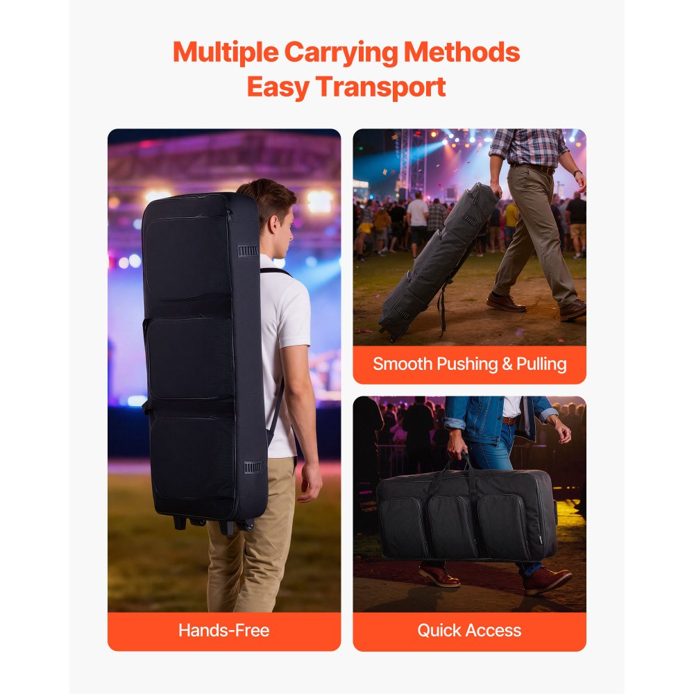 Θήκη πληκτρολογίου VEVOR 88 πλήκτρων, εσωτερικό 1040 x 430 x 130 mm, θήκη πιάνου με επένδυση και ρόδες, στιβαρή λαβή, 3 τσέπες αποθήκευσης, τσάντα συναυλιών με λείους τροχούς, για πληκτρολόγια 88 νότων και ηλεκτρικά πιάνα Θήκη πληκτρολογίου VEVOR 88 πλήκτρων, εσωτερικό 1040 x 430 x 130 mm, θήκη πιάνου με επένδυση και ρόδες, στιβαρή λαβή, 3 τσέπες αποθήκευσης, τσάντα συναυλιών με λείους τροχούς, για πληκτρολόγια 88 νότων και ηλεκτρικά πιάνα