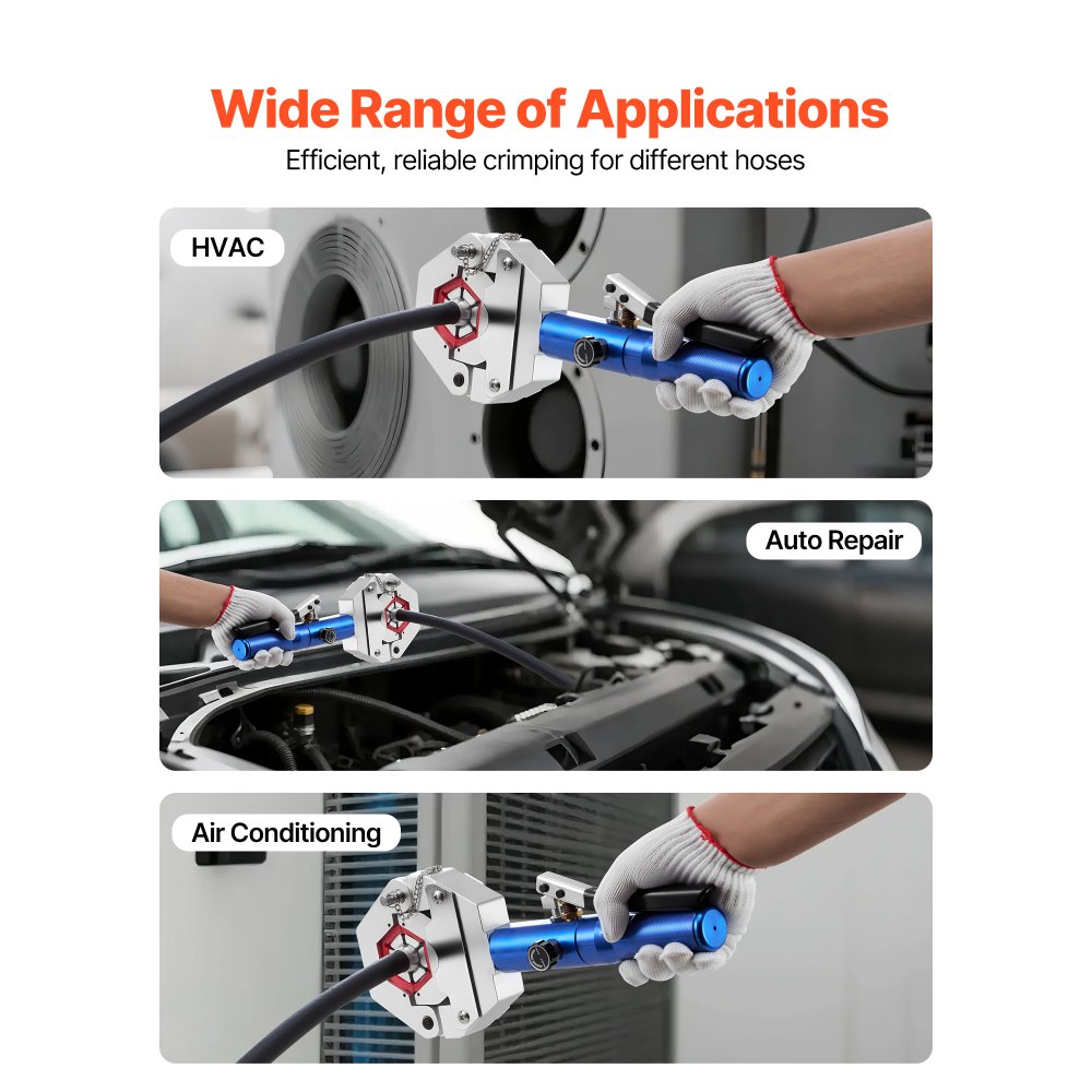 Πρεσαριστός υδραυλικός σωλήνας VEVOR, κιτ πρεσαριστού σωλήνα AC Hydra-Krimp με 7 μήτρες που κουμπώνουν, ενσωματωμένο χειροκίνητο εργαλείο πρεσαριστού υδραυλικού σωλήνα A/C για επισκευές αυτοκινήτων και κλιματιστικών - με θήκη μεταφοράς Πρεσαριστός υδραυλικός σωλήνας VEVOR, κιτ πρεσαριστού σωλήνα AC Hydra-Krimp με 7 μήτρες που κουμπώνουν, ενσωματωμένο χειροκίνητο εργαλείο πρεσαριστού υδραυλικού σωλήνα A/C για επισκευές αυτοκινήτων και κλιματιστικών - με θήκη μεταφοράς