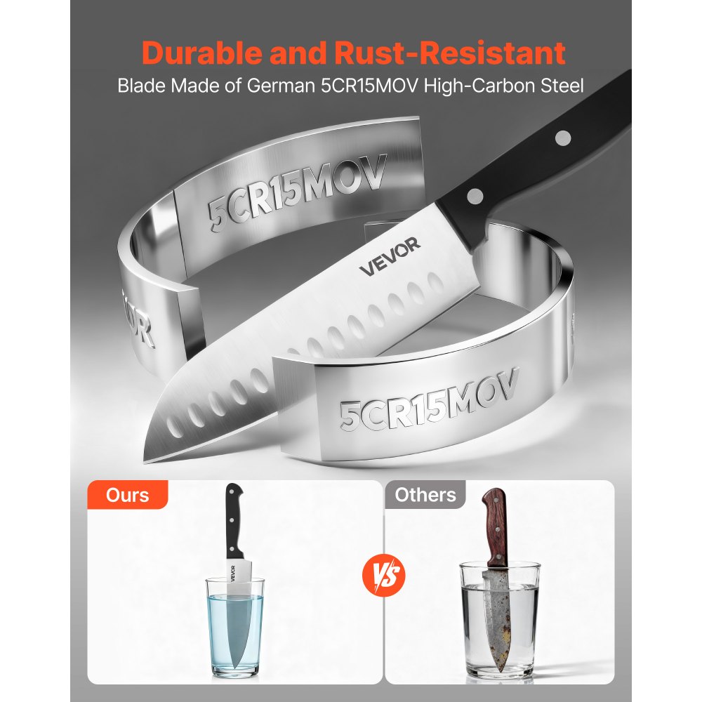 Σετ μαχαιριών κουζίνας VEVOR με μπλοκ και ξύστρα, Σετ μαχαιριών κουζίνας 15 τεμαχίων από γερμανικό ανοξείδωτο ατσάλι υψηλής περιεκτικότητας σε άνθρακα, μαχαιροπίρουνα κουζίνας με εργονομική λαβή ABS, ράβδο ακονίσματος και ξύλινο μπλοκ, για οικιακούς μάγειρες Σετ μαχαιριών κουζίνας VEVOR με μπλοκ και ξύστρα, Σετ μαχαιριών κουζίνας 15 τεμαχίων από γερμανικό ανοξείδωτο ατσάλι υψηλής περιεκτικότητας σε άνθρακα, μαχαιροπίρουνα κουζίνας με εργονομική λαβή ABS, ράβδο ακονίσματος και ξύλινο μπλοκ, για οικιακούς μάγειρες