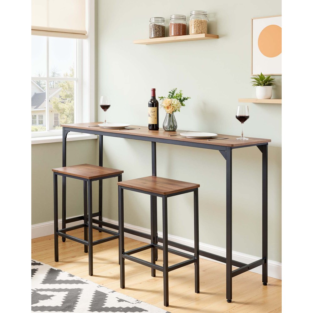 Τραπέζι Μπαρ VEVOR, 1 τεμάχιο τραπέζι μπαρ κουζίνας 1600,2 χιλ., ψηλά τραπέζια τραπεζαρίας με στρογγυλεμένες άκρες, ορθογώνια τραπέζια κουζίνας με ψηλή κορυφή για μπαλκόνι, σαλόνι, ανοιχτό καφέ, μαύρο, εκτεταμένο οριζόντιο σχέδιο Τραπέζι Μπαρ VEVOR, 1 τεμάχιο τραπέζι μπαρ κουζίνας 1600,2 χιλ., ψηλά τραπέζια τραπεζαρίας με στρογγυλεμένες άκρες, ορθογώνια τραπέζια κουζίνας με ψηλή κορυφή για μπαλκόνι, σαλόνι, ανοιχτό καφέ, μαύρο, εκτεταμένο οριζόντιο σχέδιο