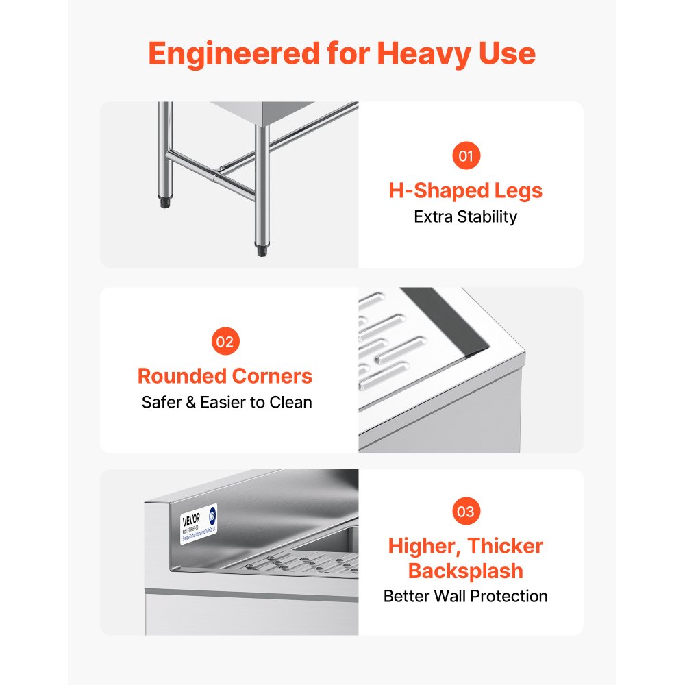 Νιπτήρας VEVOR 3 θέσεων, από ανοξείδωτο ατσάλι 18-Gauge 304, μέγεθος λεκάνης 254x356x254 mm, επαγγελματικός νεροχύτης 3 θέσεων κάτω από το μπαρ με διπλή αποστράγγιση και πλακάκι πλάτης για κουζίνα, εστιατόριο, φορτηγό τροφίμων και οικιακή χρήση Νιπτήρας VEVOR 3 θέσεων, από ανοξείδωτο ατσάλι 18-Gauge 304, μέγεθος λεκάνης 254x356x254 mm, επαγγελματικός νεροχύτης 3 θέσεων κάτω από το μπαρ με διπλή αποστράγγιση και πλακάκι πλάτης για κουζίνα, εστιατόριο, φορτηγό τροφίμων και οικιακή χρήση
