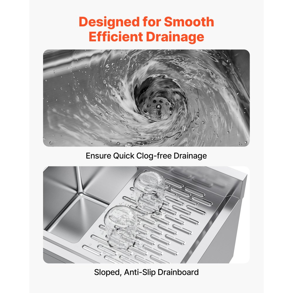 Νιπτήρας VEVOR 3 θέσεων, από ανοξείδωτο ατσάλι 18-Gauge 304, μέγεθος λεκάνης 254x356x254 mm, επαγγελματικός νεροχύτης 3 θέσεων κάτω από το μπαρ με διπλή αποστράγγιση και πλακάκι πλάτης για κουζίνα, εστιατόριο, φορτηγό τροφίμων και οικιακή χρήση Νιπτήρας VEVOR 3 θέσεων, από ανοξείδωτο ατσάλι 18-Gauge 304, μέγεθος λεκάνης 254x356x254 mm, επαγγελματικός νεροχύτης 3 θέσεων κάτω από το μπαρ με διπλή αποστράγγιση και πλακάκι πλάτης για κουζίνα, εστιατόριο, φορτηγό τροφίμων και οικιακή χρήση