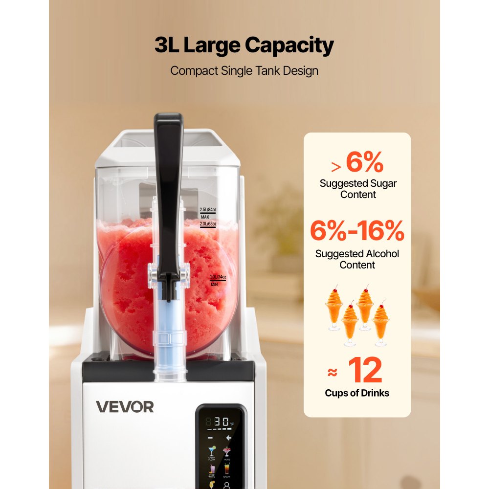 Μηχανή για γλάστρες VEVOR, Μηχανή για γλάστρες 3L/100oz χωρίς πάγο για το σπίτι, Μηχανή για παγωμένα ποτά με μονή δεξαμενή, Μηχανή Margarita με αυτοκαθαρισμό, για παγωμένες Margarita, φραπέ, μιλκσέικ και άλλα Μηχανή για γλάστρες VEVOR, Μηχανή για γλάστρες 3L/100oz χωρίς πάγο για το σπίτι, Μηχανή για παγωμένα ποτά με μονή δεξαμενή, Μηχανή Margarita με αυτοκαθαρισμό, για παγωμένες Margarita, φραπέ, μιλκσέικ και άλλα
