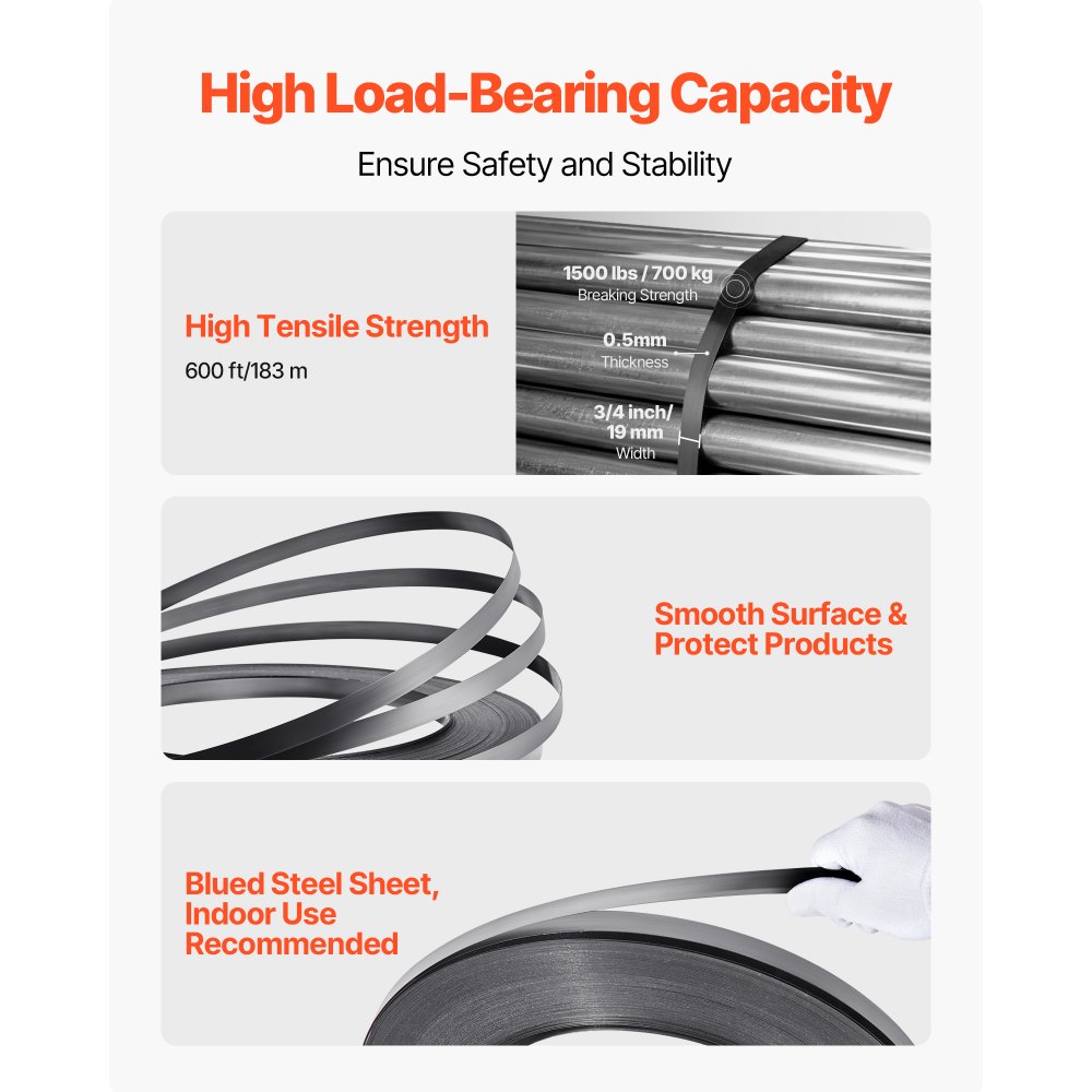 Κιτ δεσίματος χαλύβδινων ταινιών VEVOR, εργαλείο σφράγισης ταινιών βαρέως τύπου με ιμάντες δεσίματος 183 μέτρων, 300 μεταλλικές σφραγίδες, κιτ δεσίματος χειροκίνητης συσκευασίας παλετών για αποθήκη, μεταφορά, βιομηχανική συσκευασία Κιτ δεσίματος χαλύβδινων ταινιών VEVOR, εργαλείο σφράγισης ταινιών βαρέως τύπου με ιμάντες δεσίματος 183 μέτρων, 300 μεταλλικές σφραγίδες, κιτ δεσίματος χειροκίνητης συσκευασίας παλετών για αποθήκη, μεταφορά, βιομηχανική συσκευασία