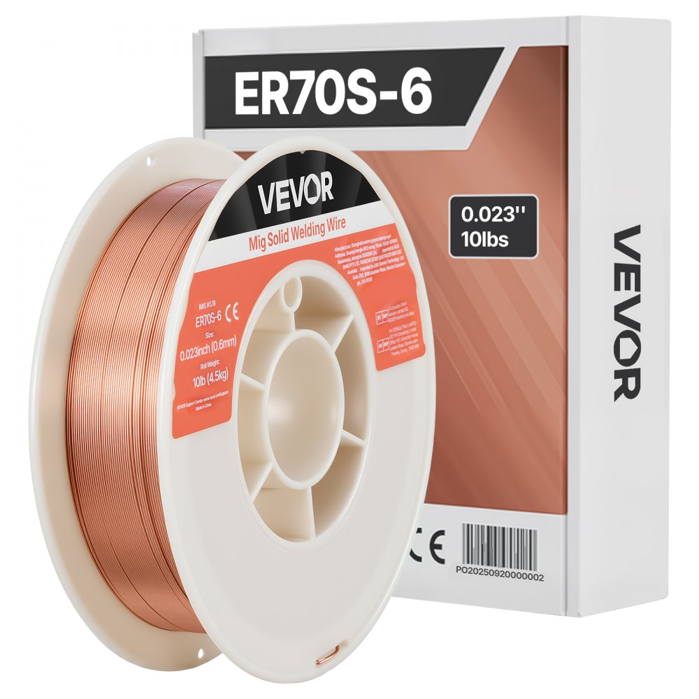 Σύρμα συγκόλλησης MIG VEVOR συμπαγές, ER70S-6 0,6mm 4,5kg, σύρμα συγκόλλησης από μαλακό χάλυβα με χαμηλή πιτσιλίσματα και υψηλή αποξειδωτική ικανότητα για συγκόλληση με θωράκιση αερίου σε όλες τις θέσεις Σύρμα συγκόλλησης MIG VEVOR συμπαγές, ER70S-6 0,6mm 4,5kg, σύρμα συγκόλλησης από μαλακό χάλυβα με χαμηλή πιτσιλίσματα και υψηλή αποξειδωτική ικανότητα για συγκόλληση με θωράκιση αερίου σε όλες τις θέσεις