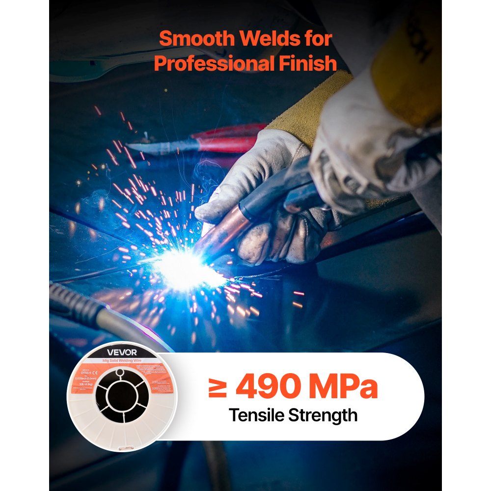 Σύρμα συγκόλλησης MIG VEVOR συμπαγές, ER70S-6 0,9mm 4,5kg, σύρμα συγκόλλησης από μαλακό χάλυβα με χαμηλή πιτσιλίσματα και υψηλή αποξειδωτική ικανότητα για συγκόλληση με θωράκιση αερίου σε όλες τις θέσεις Σύρμα συγκόλλησης MIG VEVOR συμπαγές, ER70S-6 0,9mm 4,5kg, σύρμα συγκόλλησης από μαλακό χάλυβα με χαμηλή πιτσιλίσματα και υψηλή αποξειδωτική ικανότητα για συγκόλληση με θωράκιση αερίου σε όλες τις θέσεις
