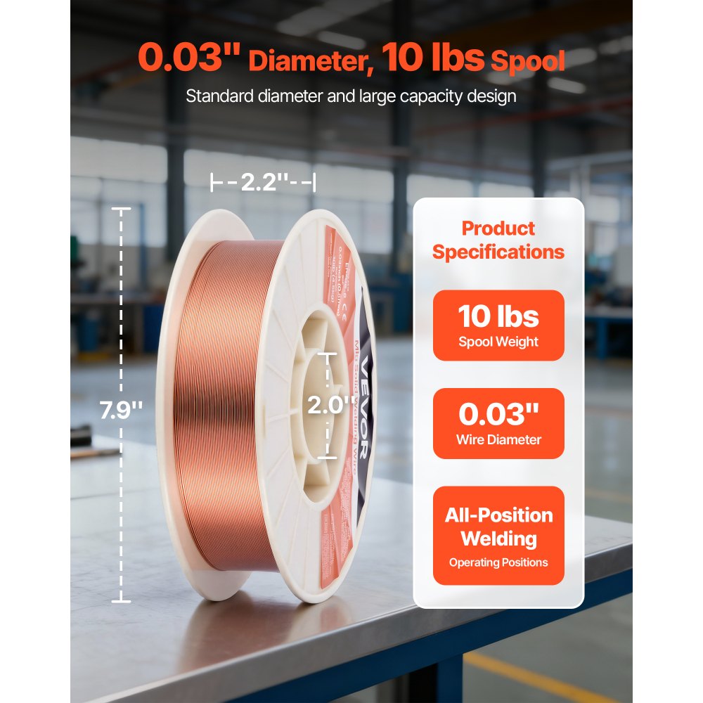 Σύρμα συγκόλλησης MIG VEVOR συμπαγές, ER70S-6 0,8mm 4,5kg, σύρμα συγκόλλησης από μαλακό χάλυβα με χαμηλή πιτσιλίσματα και υψηλή αποξειδωτική ικανότητα για συγκόλληση με θωράκιση αερίου σε όλες τις θέσεις Σύρμα συγκόλλησης MIG VEVOR συμπαγές, ER70S-6 0,8mm 4,5kg, σύρμα συγκόλλησης από μαλακό χάλυβα με χαμηλή πιτσιλίσματα και υψηλή αποξειδωτική ικανότητα για συγκόλληση με θωράκιση αερίου σε όλες τις θέσεις