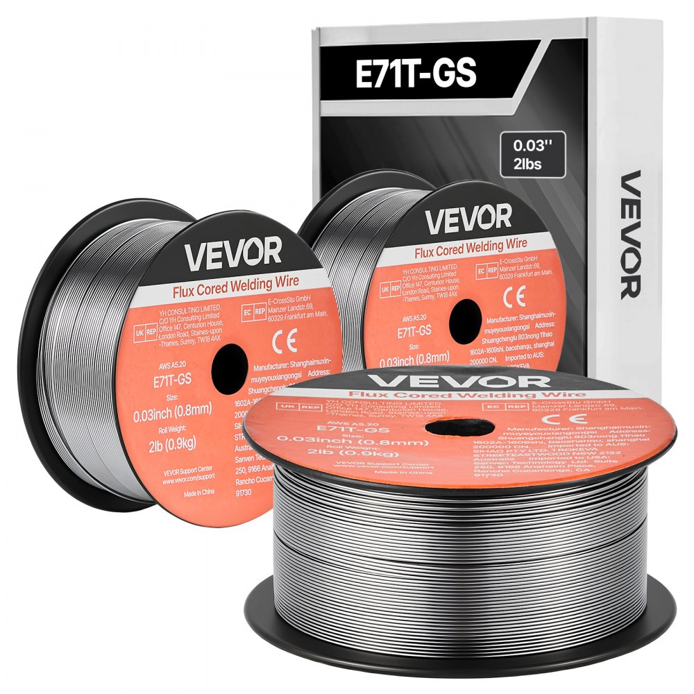 Σύρμα συγκόλλησης MIG VEVOR με πυρήνα ροής, E71T-GS 0,8mm 0,9kg, σύρμα συγκόλλησης από μαλακό χάλυβα χωρίς αέριο με χαμηλό πιτσίλισμα για συγκόλληση τόξου σε όλες τις θέσεις, αυτοθωρακισμένο για εξωτερική χρήση (συσκευασία 3 ρολών) Σύρμα συγκόλλησης MIG VEVOR με πυρήνα ροής, E71T-GS 0,8mm 0,9kg, σύρμα συγκόλλησης από μαλακό χάλυβα χωρίς αέριο με χαμηλό πιτσίλισμα για συγκόλληση τόξου σε όλες τις θέσεις, αυτοθωρακισμένο για εξωτερική χρήση (συσκευασία 3 ρολών)