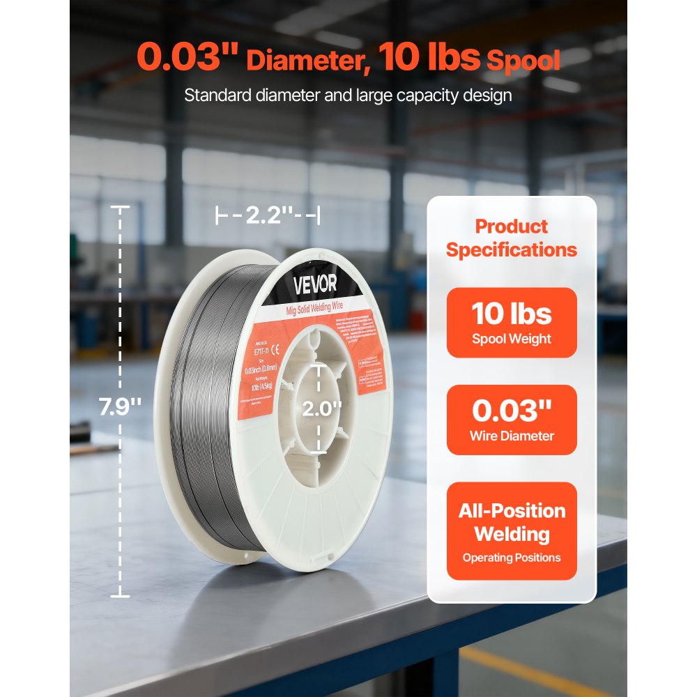 Σύρμα συγκόλλησης MIG VEVOR με πυρήνα ροής, E71T-11 0,8mm 4,5kg, σύρμα συγκόλλησης από μαλακό χάλυβα χωρίς αέριο με χαμηλό πιτσίλισμα για συγκόλληση τόξου σε όλες τις θέσεις, αυτοθωρακισμένο για εξωτερική χρήση Σύρμα συγκόλλησης MIG VEVOR με πυρήνα ροής, E71T-11 0,8mm 4,5kg, σύρμα συγκόλλησης από μαλακό χάλυβα χωρίς αέριο με χαμηλό πιτσίλισμα για συγκόλληση τόξου σε όλες τις θέσεις, αυτοθωρακισμένο για εξωτερική χρήση