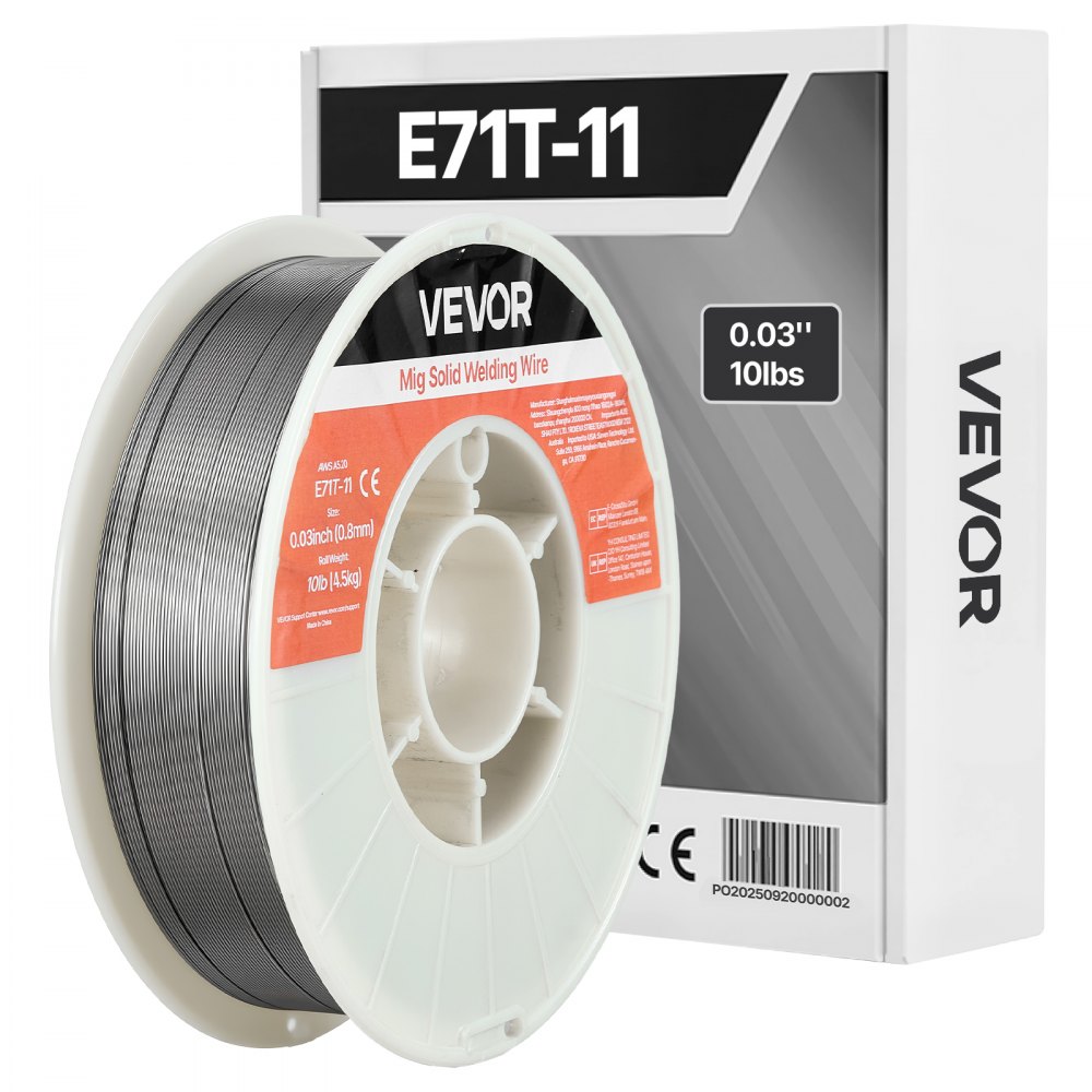 Σύρμα συγκόλλησης MIG VEVOR με πυρήνα ροής, E71T-11 0,8mm 4,5kg, σύρμα συγκόλλησης από μαλακό χάλυβα χωρίς αέριο με χαμηλό πιτσίλισμα για συγκόλληση τόξου σε όλες τις θέσεις, αυτοθωρακισμένο για εξωτερική χρήση Σύρμα συγκόλλησης MIG VEVOR με πυρήνα ροής, E71T-11 0,8mm 4,5kg, σύρμα συγκόλλησης από μαλακό χάλυβα χωρίς αέριο με χαμηλό πιτσίλισμα για συγκόλληση τόξου σε όλες τις θέσεις, αυτοθωρακισμένο για εξωτερική χρήση