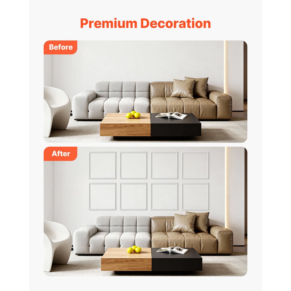 Διακοσμητικά Τοίχου VEVOR 12 τεμάχια, Κιτ Πάνελ Ξύλινης Επένδυσης 51 x 51 cm, Ελαφρύ Βαφόμενο Πολυστυρένιο, Εύκολη Εγκατάσταση, Αδιάβροχο Διακοσμητικό Τοίχου για Εσωτερική Διακόσμηση Σαλόνι, Υπνοδωμάτιο, Σπίτι, Λευκό Διακοσμητικά Τοίχου VEVOR 12 τεμάχια, Κιτ Πάνελ Ξύλινης Επένδυσης 51 x 51 cm, Ελαφρύ Βαφόμενο Πολυστυρένιο, Εύκολη Εγκατάσταση, Αδιάβροχο Διακοσμητικό Τοίχου για Εσωτερική Διακόσμηση Σαλόνι, Υπνοδωμάτιο, Σπίτι, Λευκό