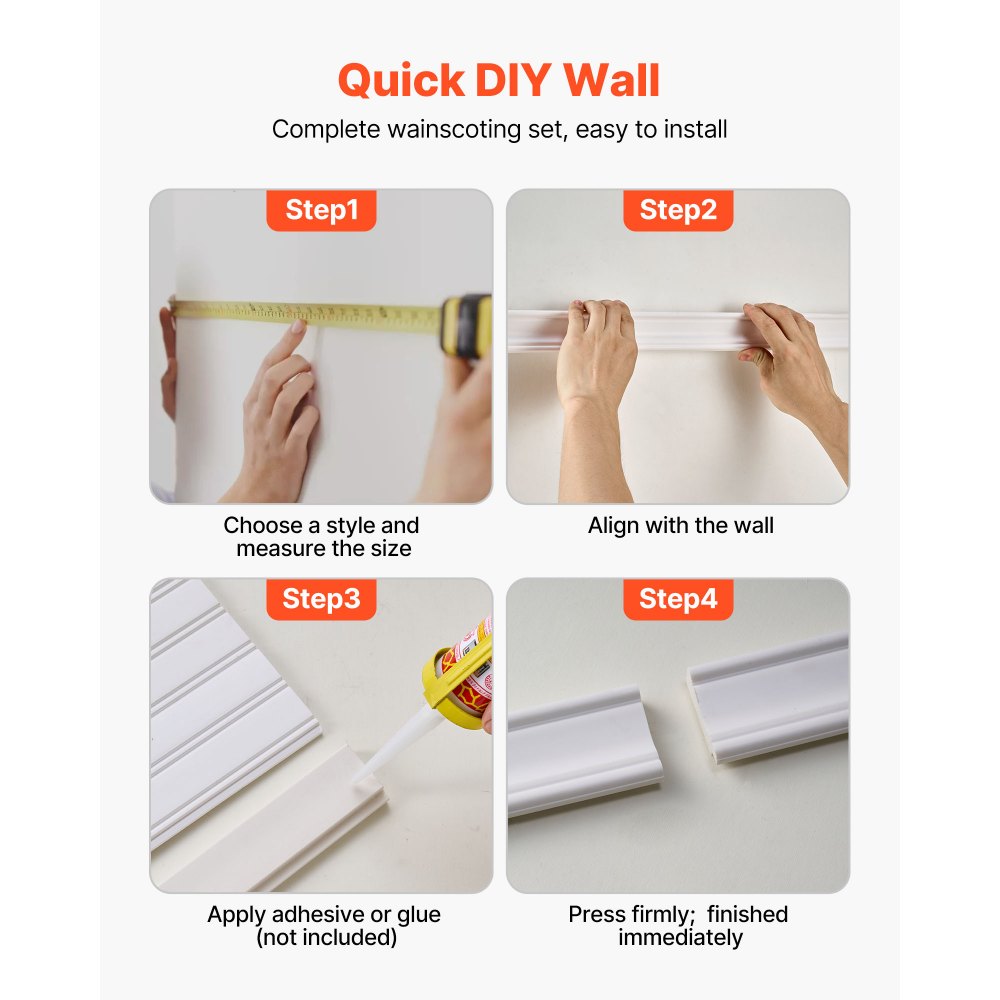 Κιτ επένδυσης τοίχου VEVOR, πάνελ επένδυσης τοίχου, ελαφρύ βαφόμενο πολυστυρένιο, εύκολο στην εγκατάσταση, φαρδύ & στενό διακοσμητικό τοίχου για εσωτερική διακόσμηση σαλονιού, υπνοδωματίου, σπιτιού, λευκό (197 x 98 cm) Κιτ επένδυσης τοίχου VEVOR, πάνελ επένδυσης τοίχου, ελαφρύ βαφόμενο πολυστυρένιο, εύκολο στην εγκατάσταση, φαρδύ & στενό διακοσμητικό τοίχου για εσωτερική διακόσμηση σαλονιού, υπνοδωματίου, σπιτιού, λευκό (197 x 98 cm)